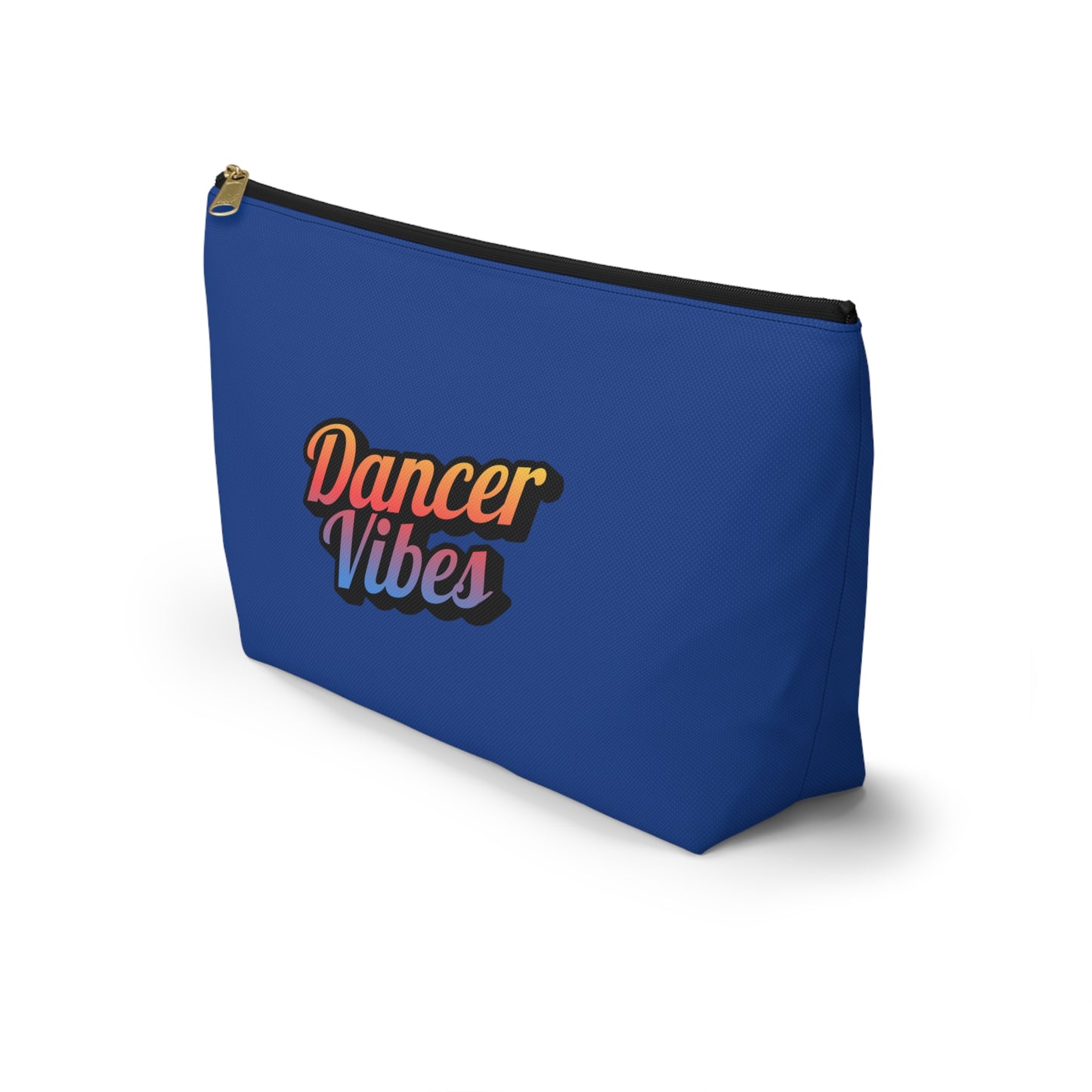 "Dancer Vibes" Makeup Bag – Colorful Text-Based Dance Graphic – Fun Dance-Themed Zipper Pouch for Cosmetics, Accessories & Travel Essentials