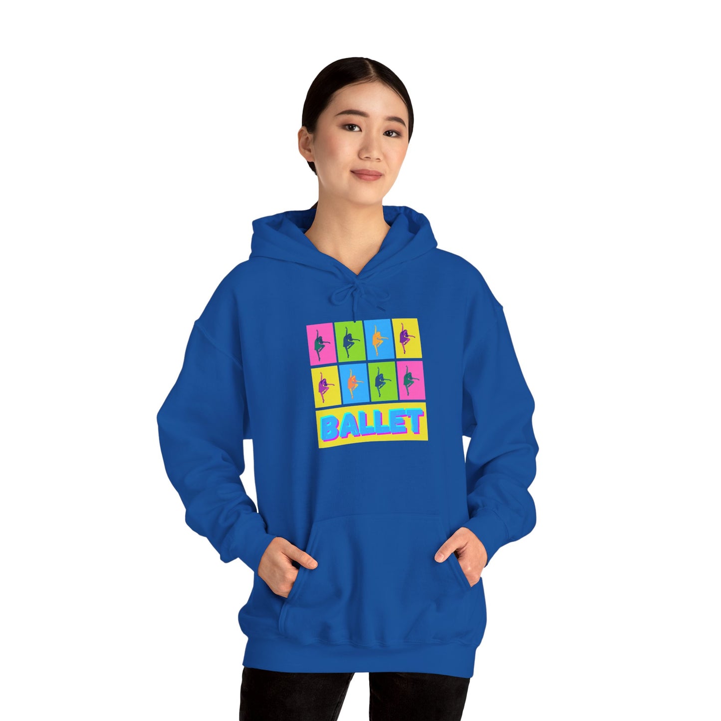 “Ballet” Pop Art Inspired Design with Ballet Dancer Graphics | Streetwear Ballet Hoodie for Dance Lovers - Unisex Heavy Blend™ Hooded Sweatshirt