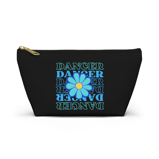 "Dancer" Makeup Bag – Elegant Floral Dance Graphic – Stylish Zipper Pouch for Cosmetics, Accessories & Gifts for Dancers