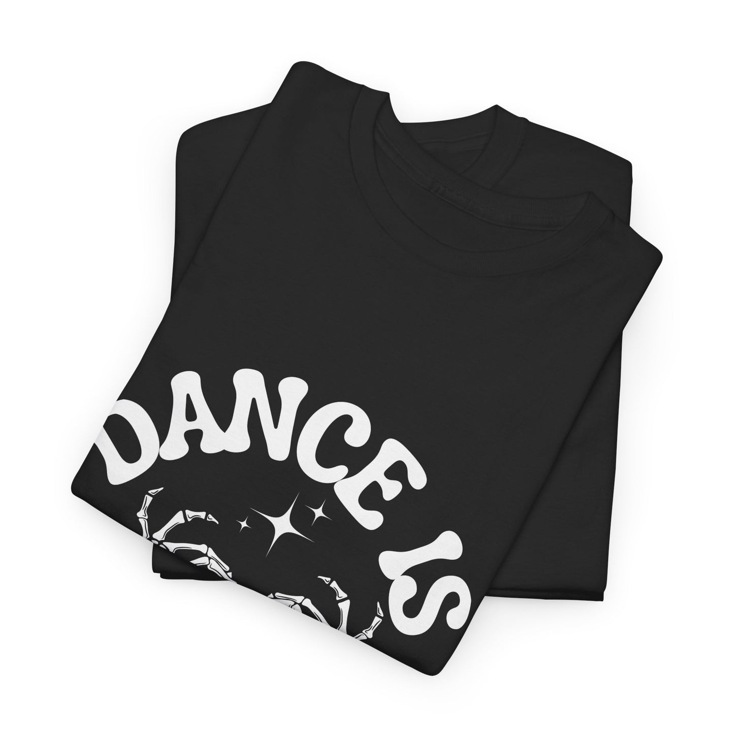 “Dance Is in My Bones” Halloween Dance T-Shirt with Cute Skeleton Heart Graphic - Unisex Heavy Cotton Tee