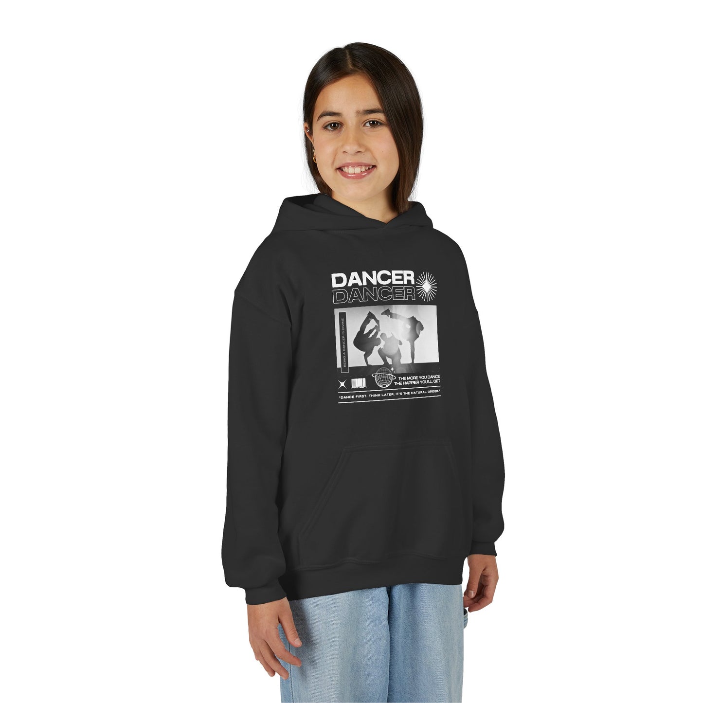 “Dancer” Breakdancer Streetwear Graphic | Unisex Youth Hoodie – Hip-Hop Dance Hoodie for Kids & Young Performers