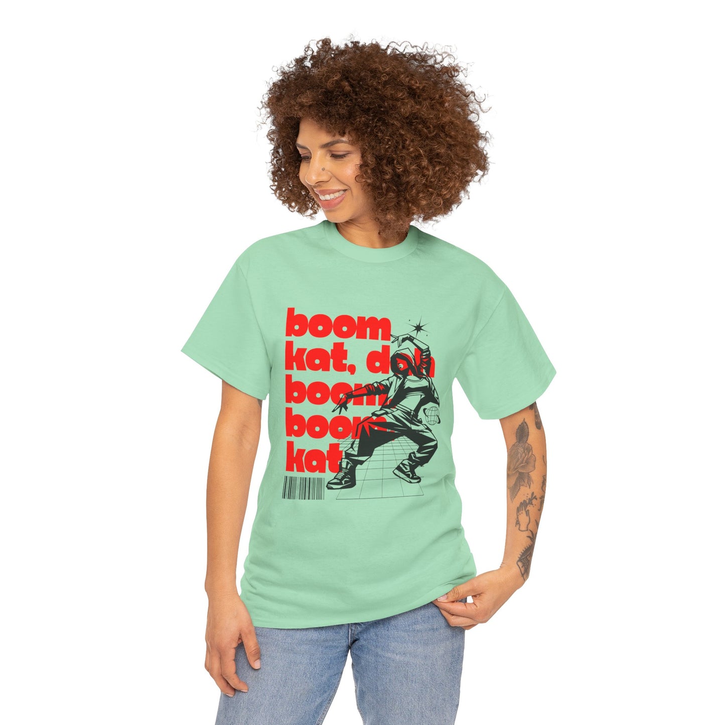 "Boom Kat, Dah, Boom, Boom, Kat" Streetwear Dance Graphic – Unisex Heavy Cotton Tee