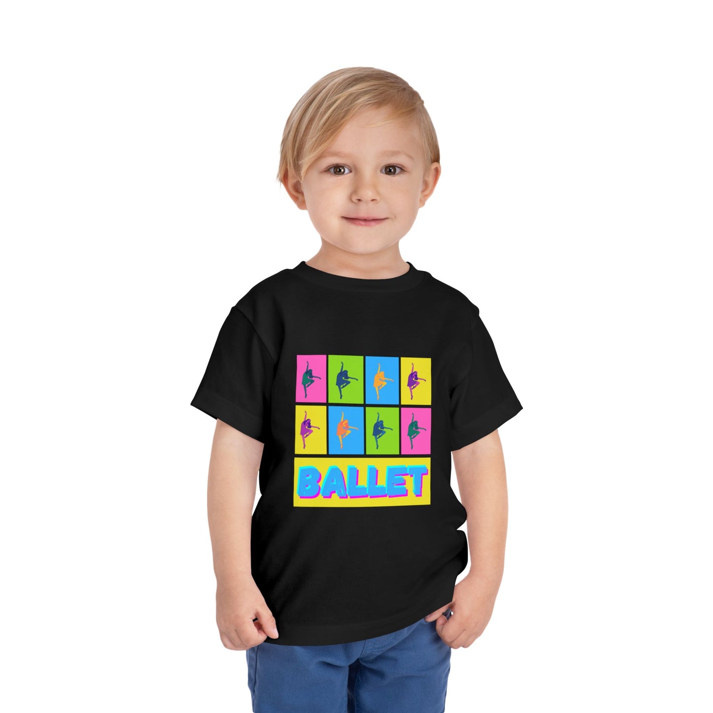 “Ballet" Toddler Short Sleeve T-Shirt – Pop Art Inspired Dance Graphic Tee for Kids