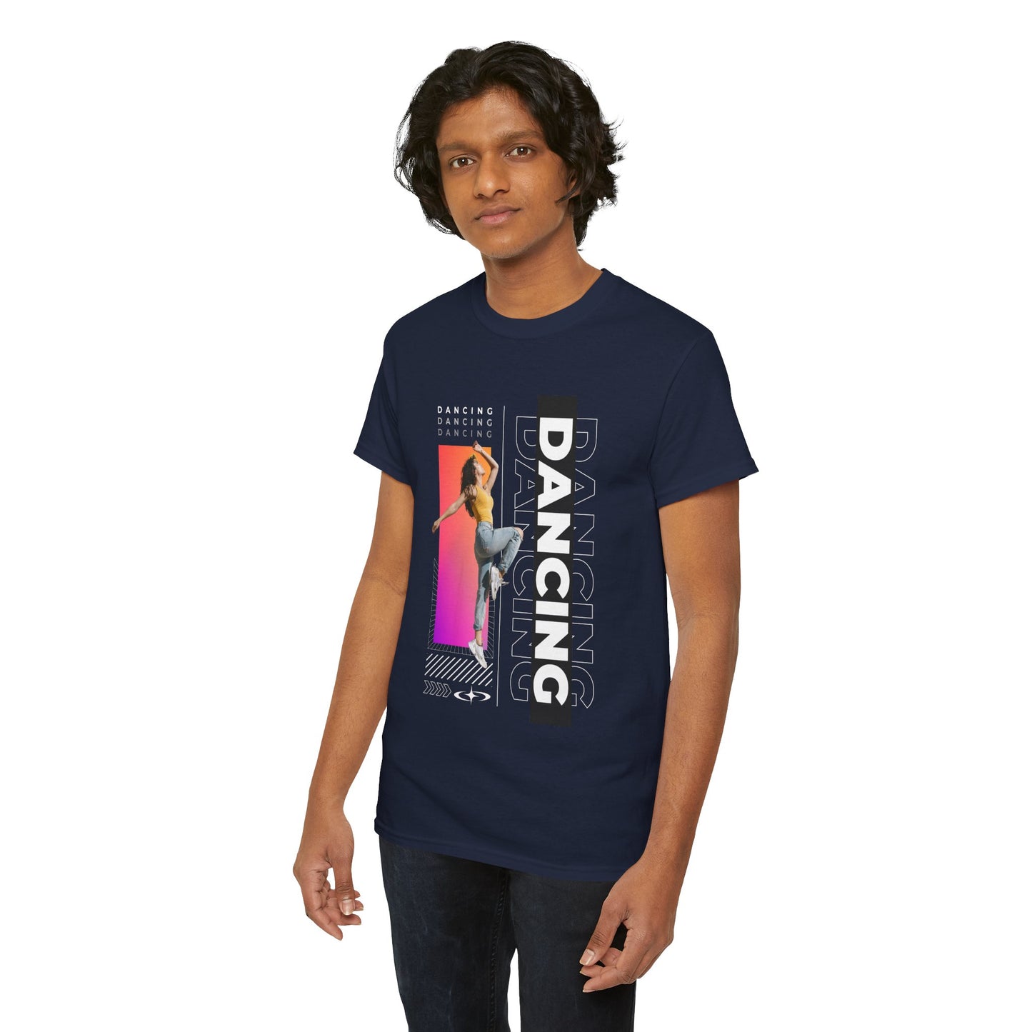 “Dancing” Streetwear-Inspired Female Dancer Unisex Heavy Cotton Tee – Urban Dance Graphic T-Shirt for Performers and Dance Lovers