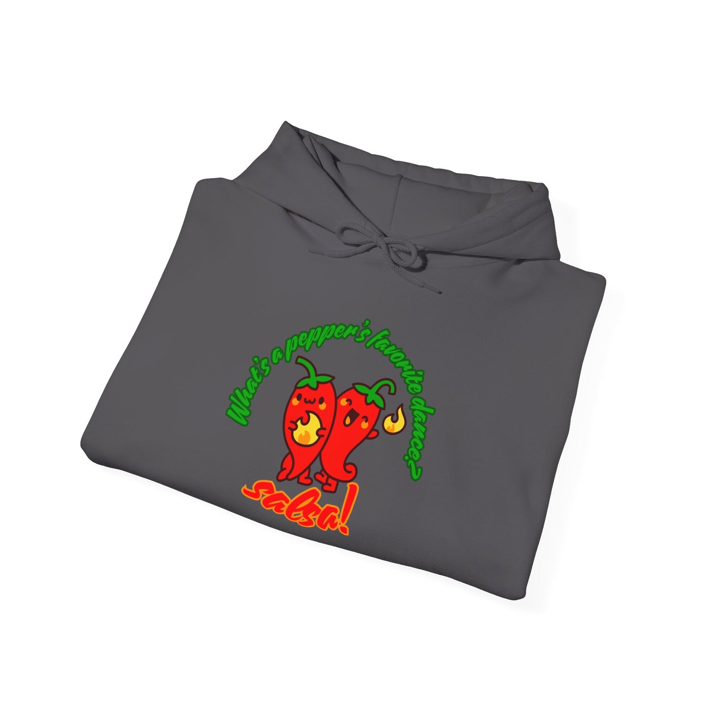 "What’s a Pepper’s Favorite Dance? Salsa!" Unisex Hooded Sweatshirt – Funny Dance Pun Hoodie with Cute Pepper Graphic for Dancers & Foodies