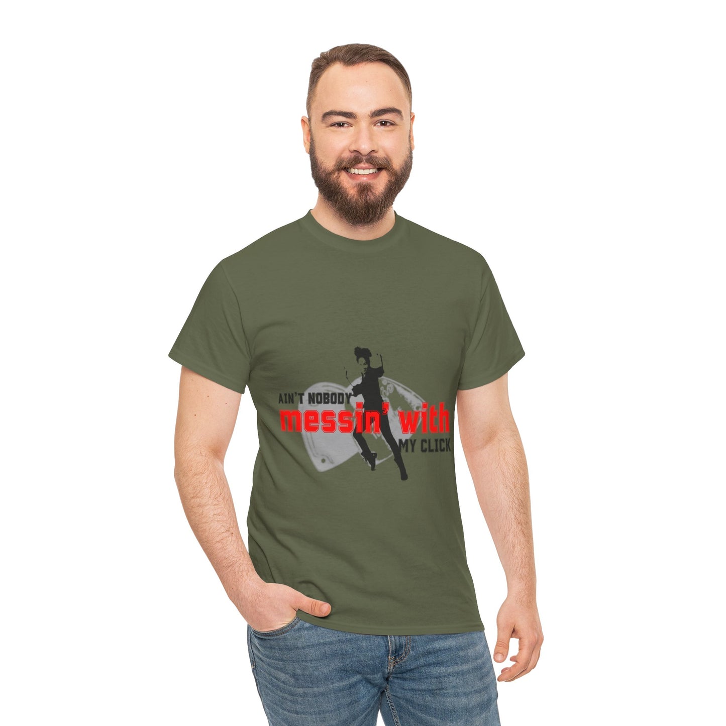"Ain’t Nobody Messin’ With My Click" Tap Dance Tee – Unisex Heavy Cotton T-Shirt with Taps & Dancer Graphic