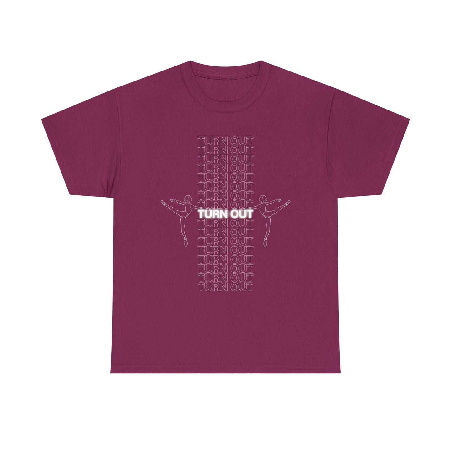 "Turn Out" Ballerina Graphic Unisex Heavy Cotton Tee – Ballet Dance T-Shirt for Dancers & Dance Enthusiasts