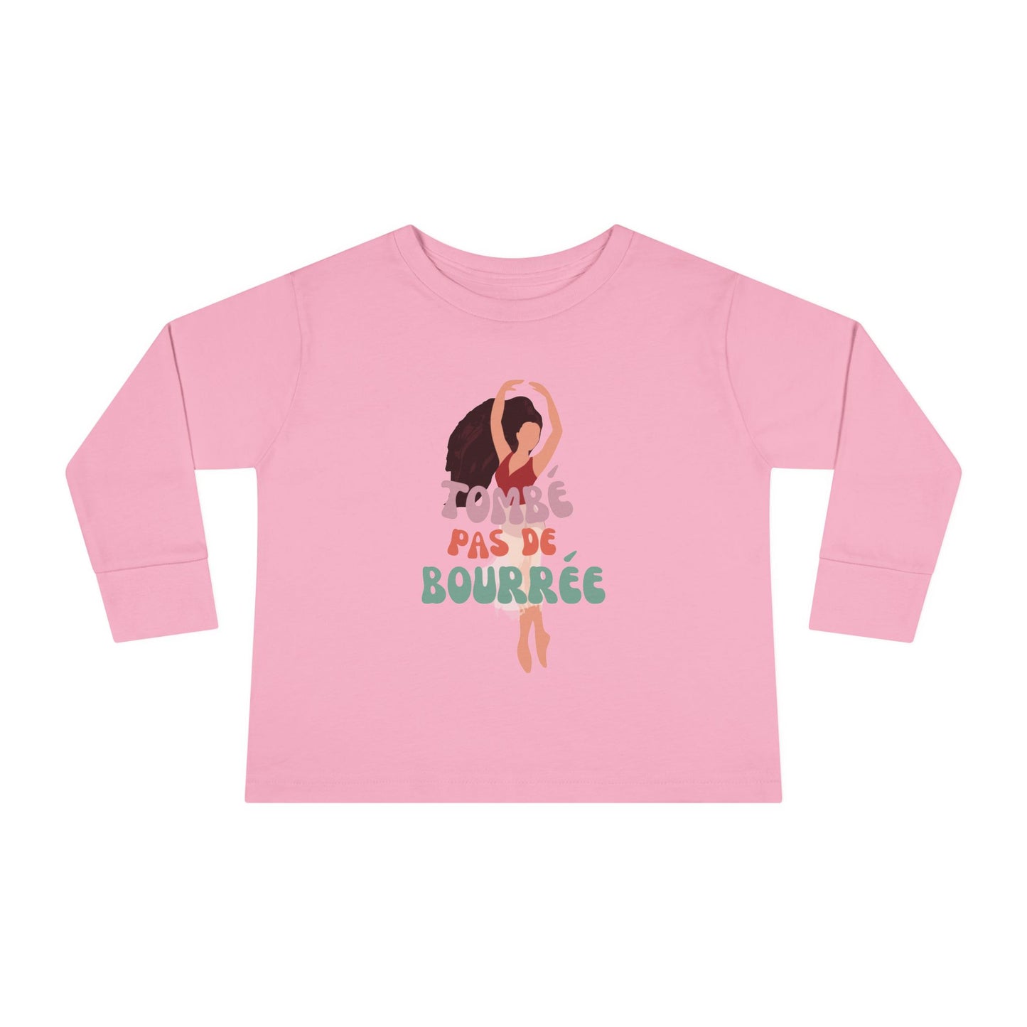 "Tombé Pas de Bourrée" Toddler Long Sleeve Dance T-Shirt – Ballet Dancer Graphic Shirt for Kids