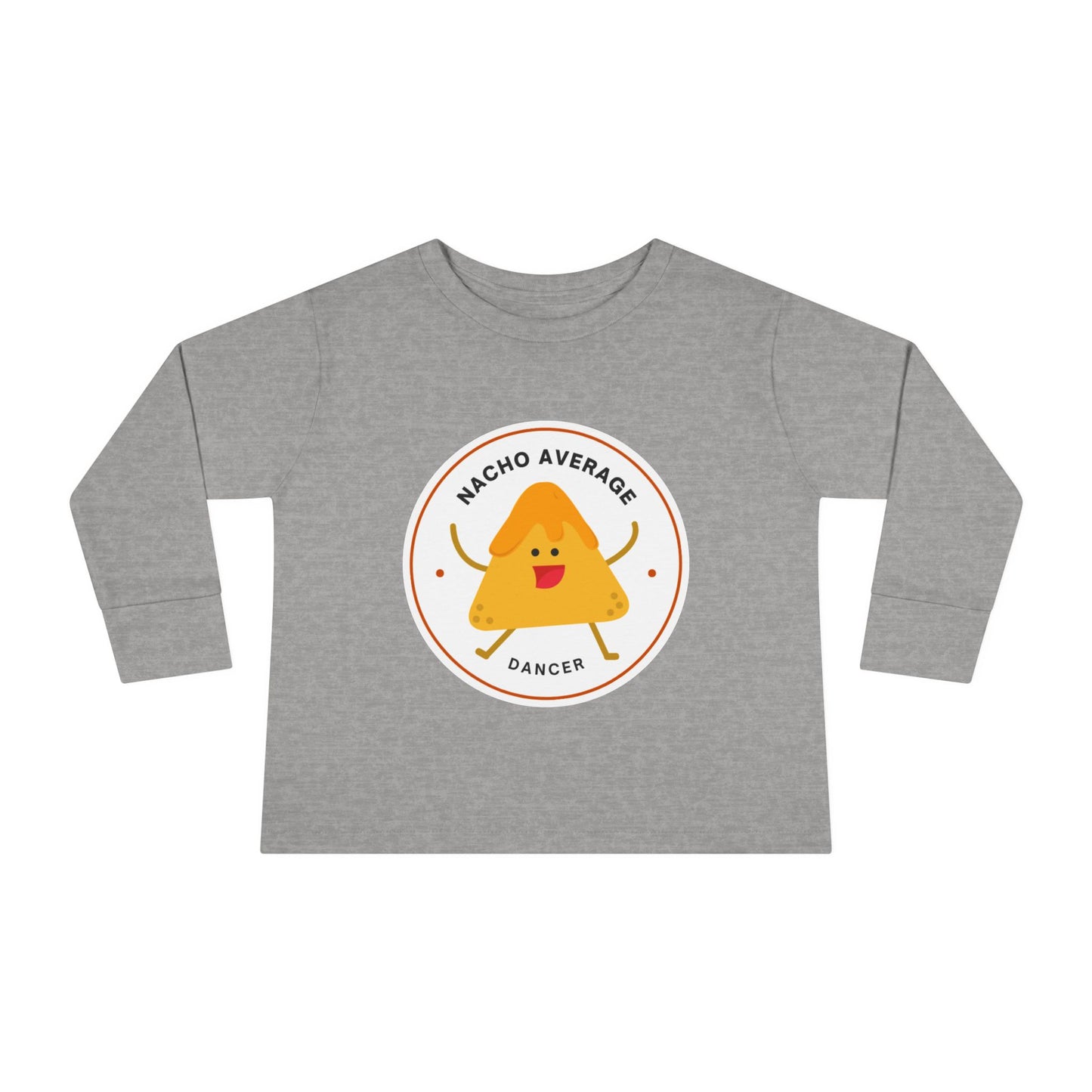 "Nacho Average Dancer" Toddler Dance T-Shirt – Cute Nacho Graphic Long Sleeve Tee for Kids