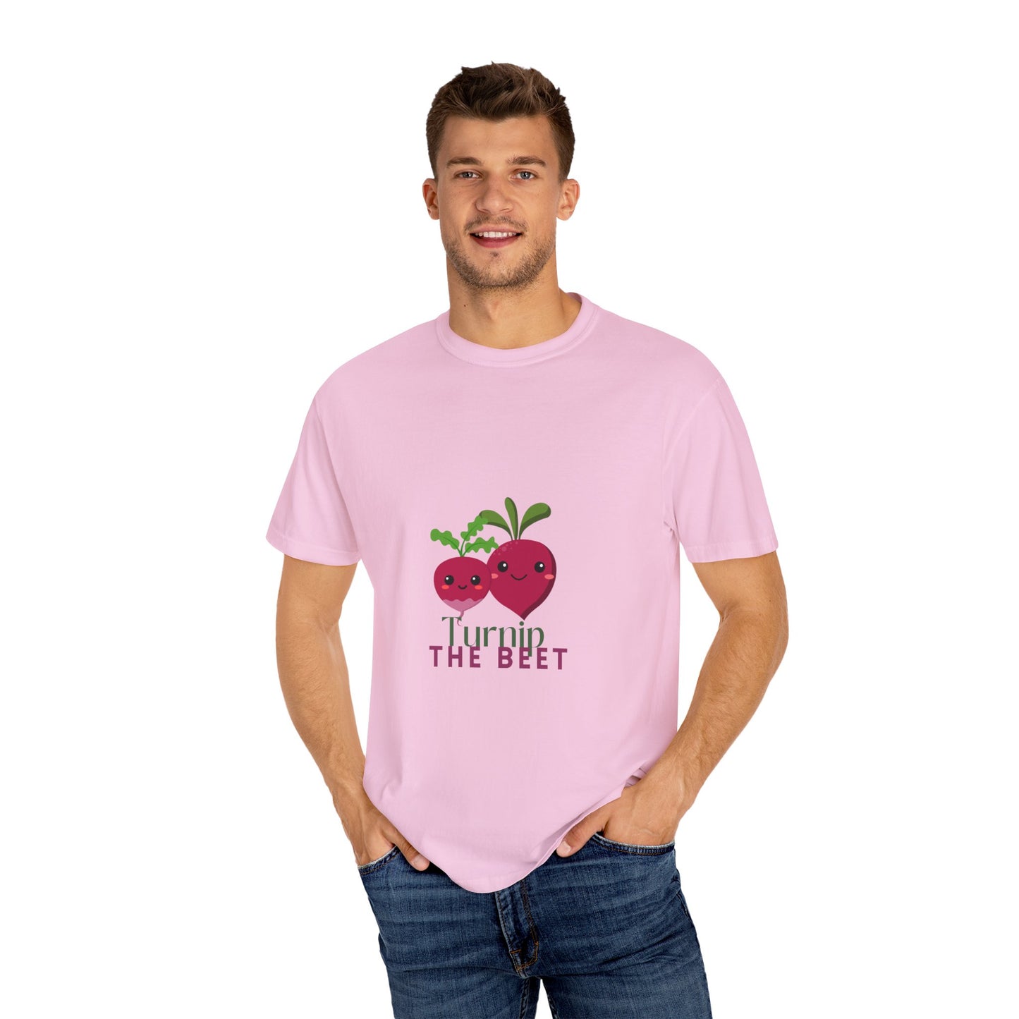 "Turnip the Beet" Unisex Garment-Dyed T-Shirt – Cute Veggie Dance Pun Graphic Tee – Funny Foodie Shirt for Dancers & Music Lovers
