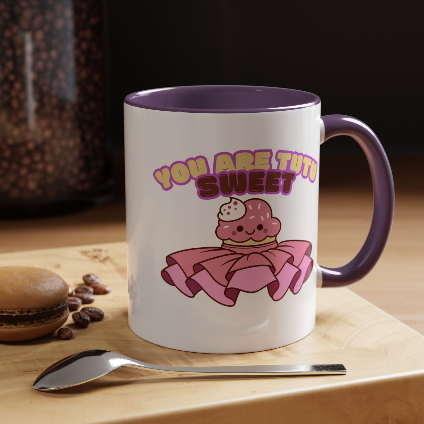 "You Are Tutu Sweet" Accent Coffee Mug – Cute Ballet Pun with Kawaii Ceramic Mug for Dancers and Dance Lovers