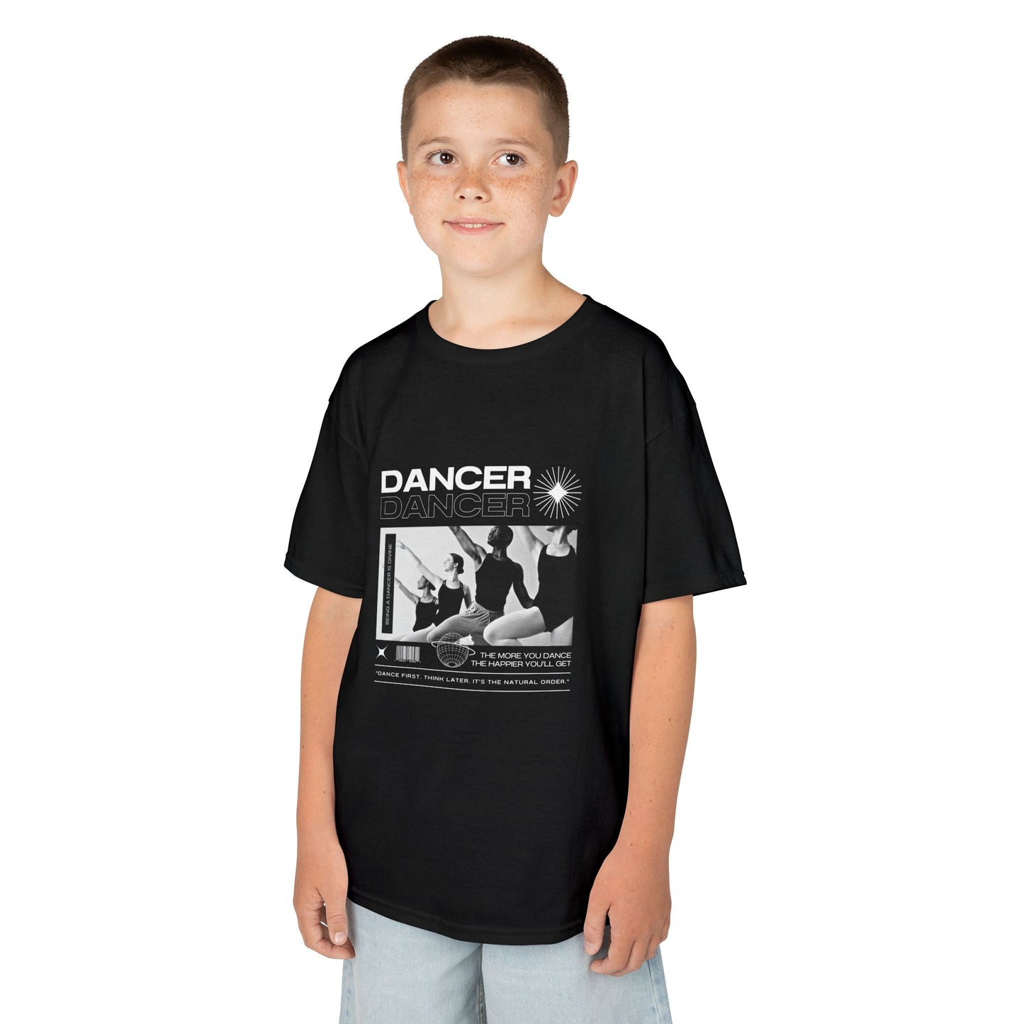 “Dancer” Youth Short Sleeve Tee – Young Ballet Dancers at the Barre Streetwear-Inspired Dance Shirt for Kids