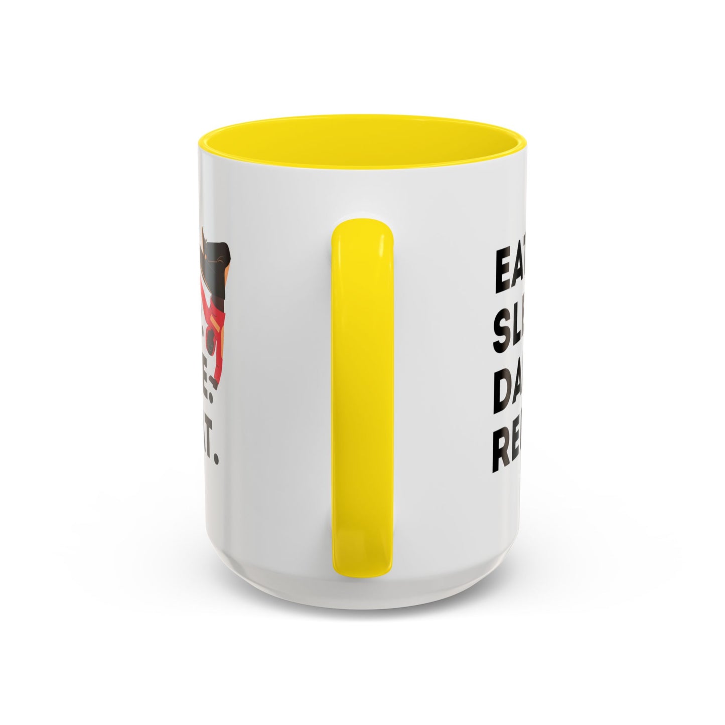 "Eat Sleep Dance Repeat" Accent Coffee Mug – Bold B-Boy Graphic Ceramic Mug for Hip Hop Dancers