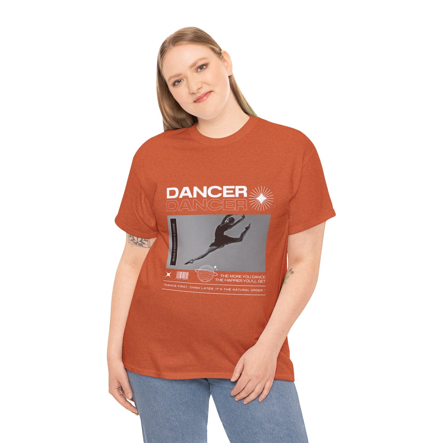 “Dancer” Mottos Streetwear Tee – Unisex Heavy Cotton Dance T-Shirt with Bold Graphic