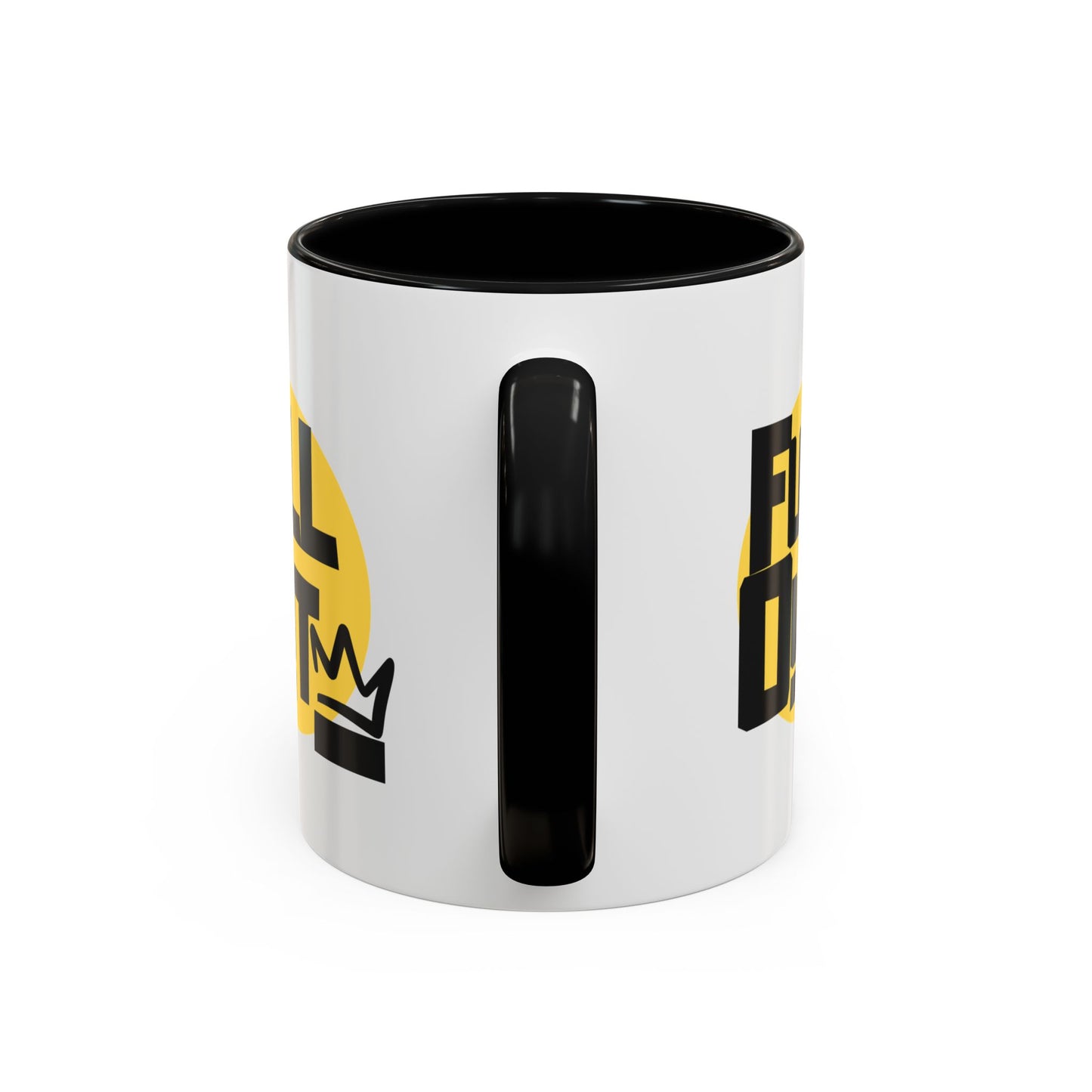 "Full Out" Accent Coffee Mug – Streetwear Dance Mug with Crown Graphic for Dancers