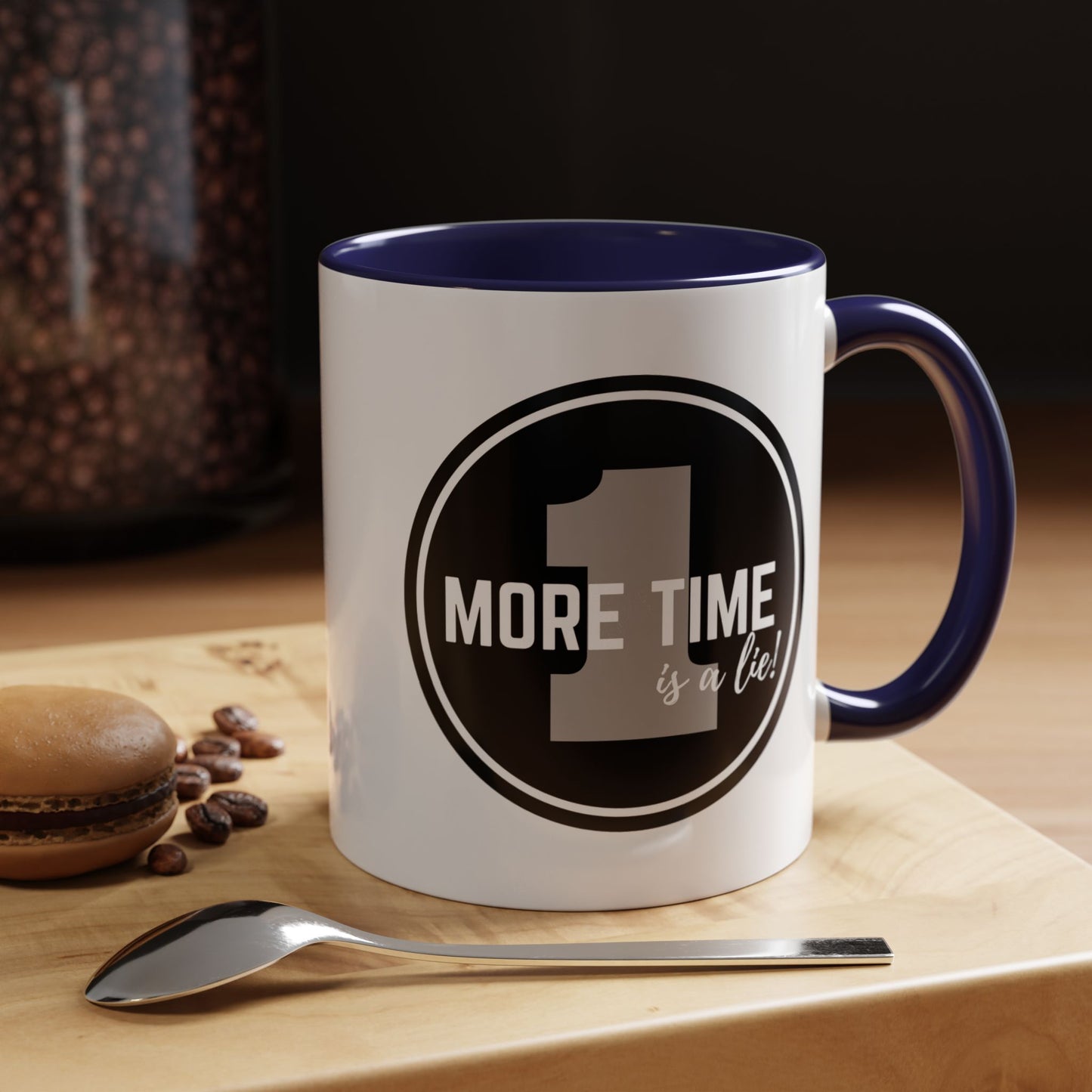 "One More Time is a Lie" Dance Quote Accent Coffee Mug – Bold Emblem Graphic Ceramic Cup