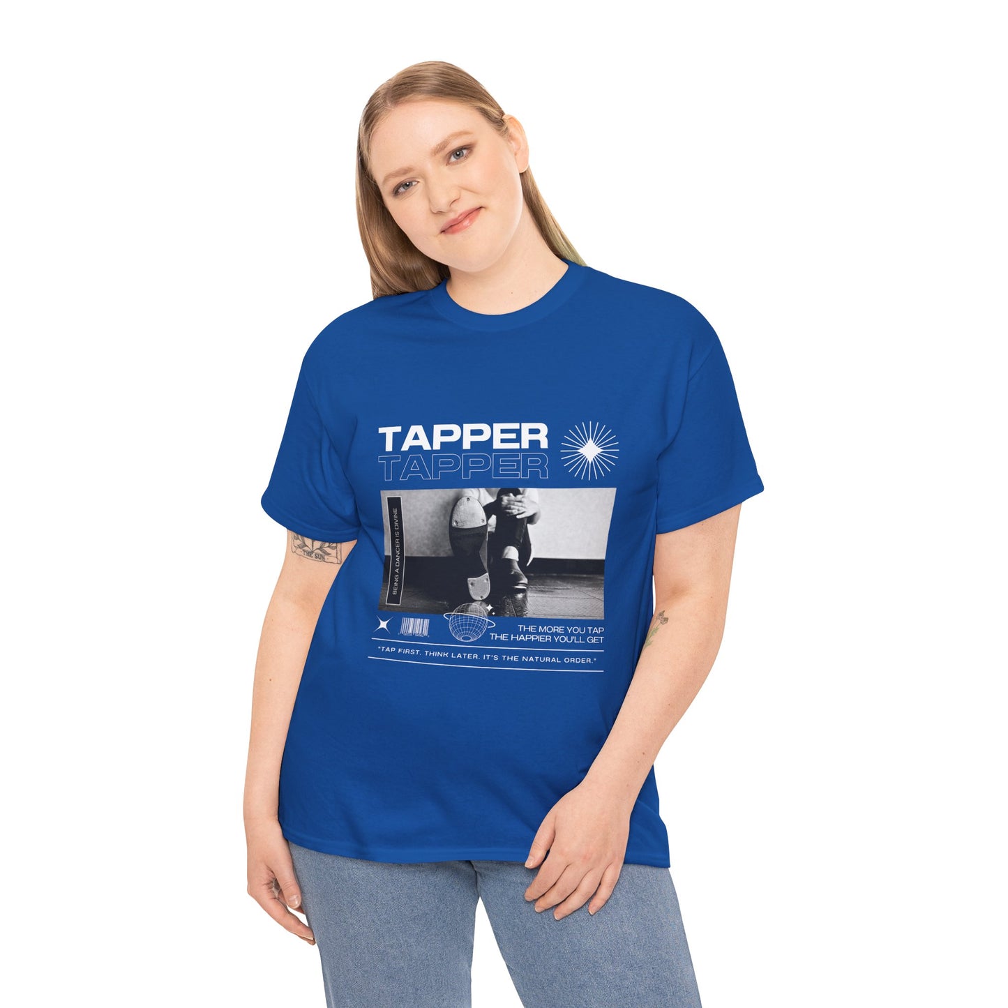 “Tapper” Tap Dance Unisex Heavy Cotton Tee – Streetwear-Inspired Tap Shoes Graphic T-Shirt for Dancers