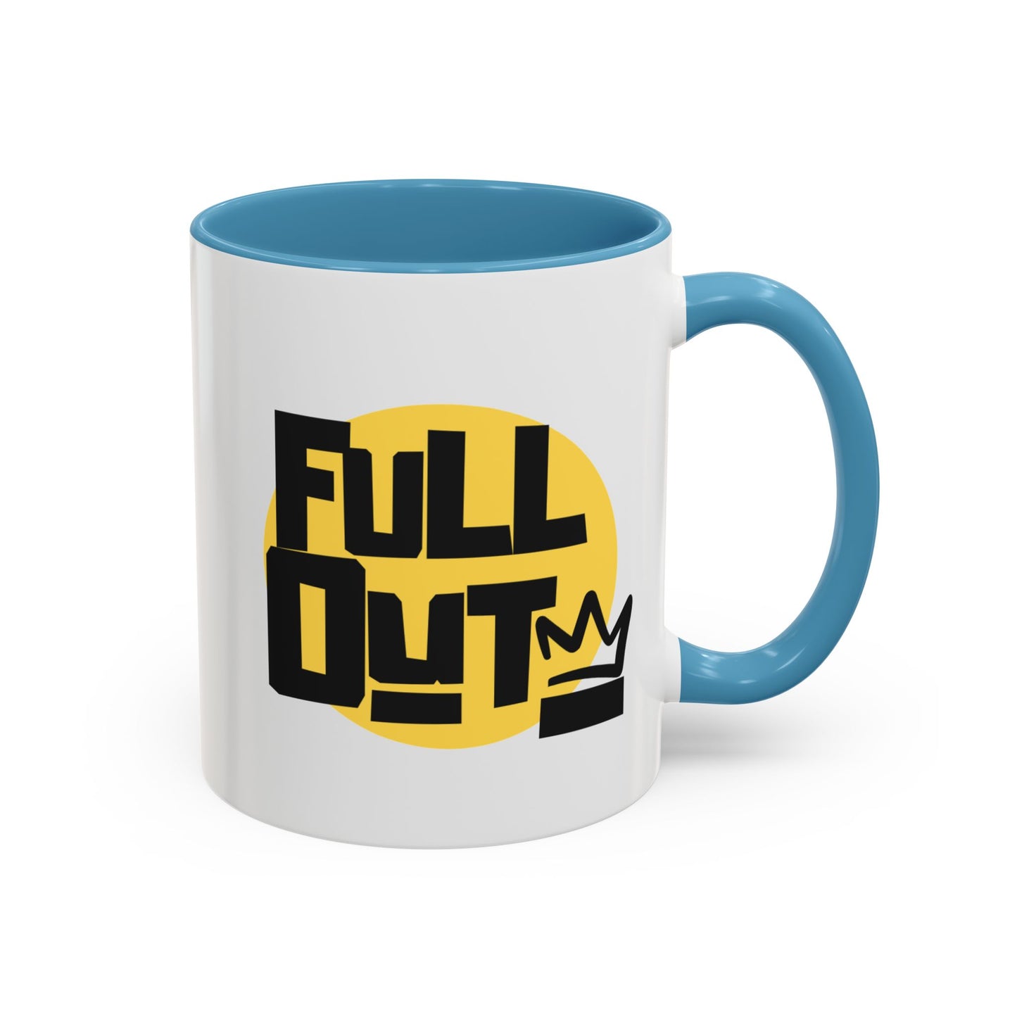 "Full Out" Accent Coffee Mug – Streetwear Dance Mug with Crown Graphic for Dancers