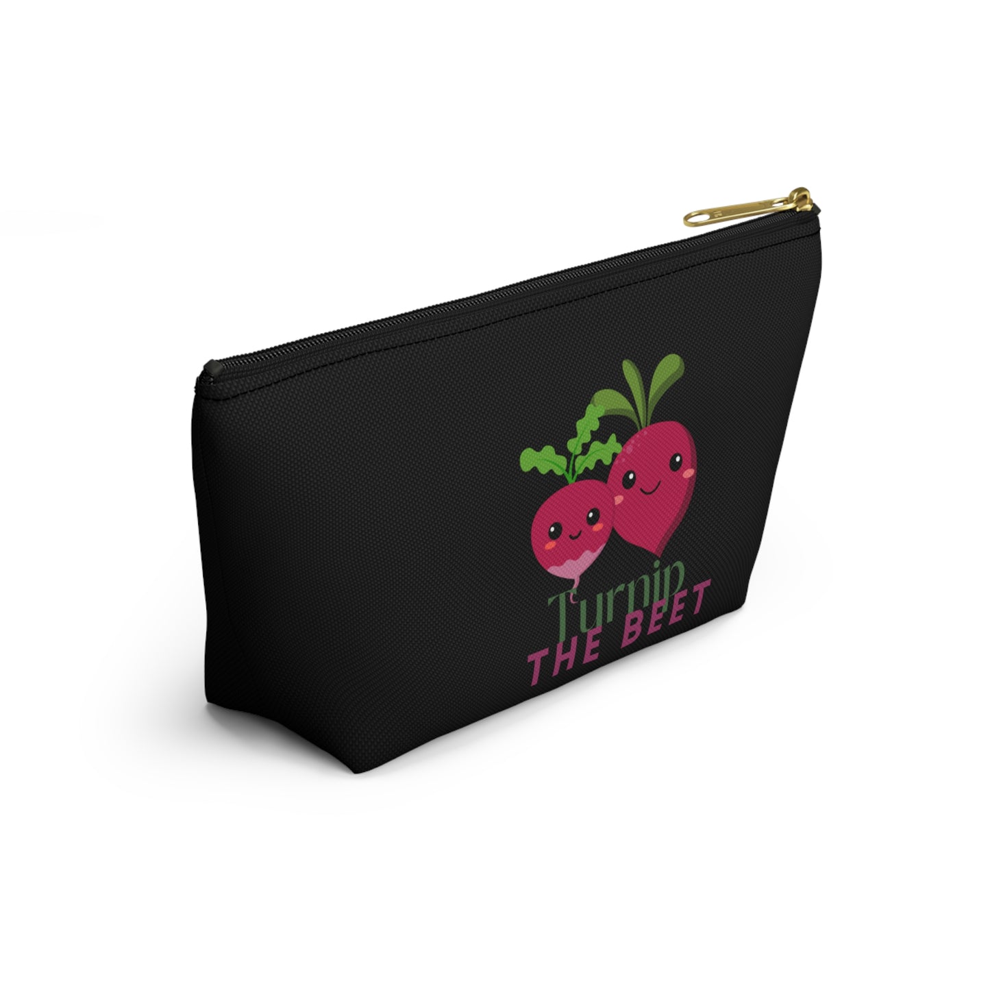 "Turnip the Beet" Makeup Bag – Cute Vegetable Dance Pun Graphic – Fun Dance-Themed Zipper Pouch for Cosmetics, Accessories & Gifts