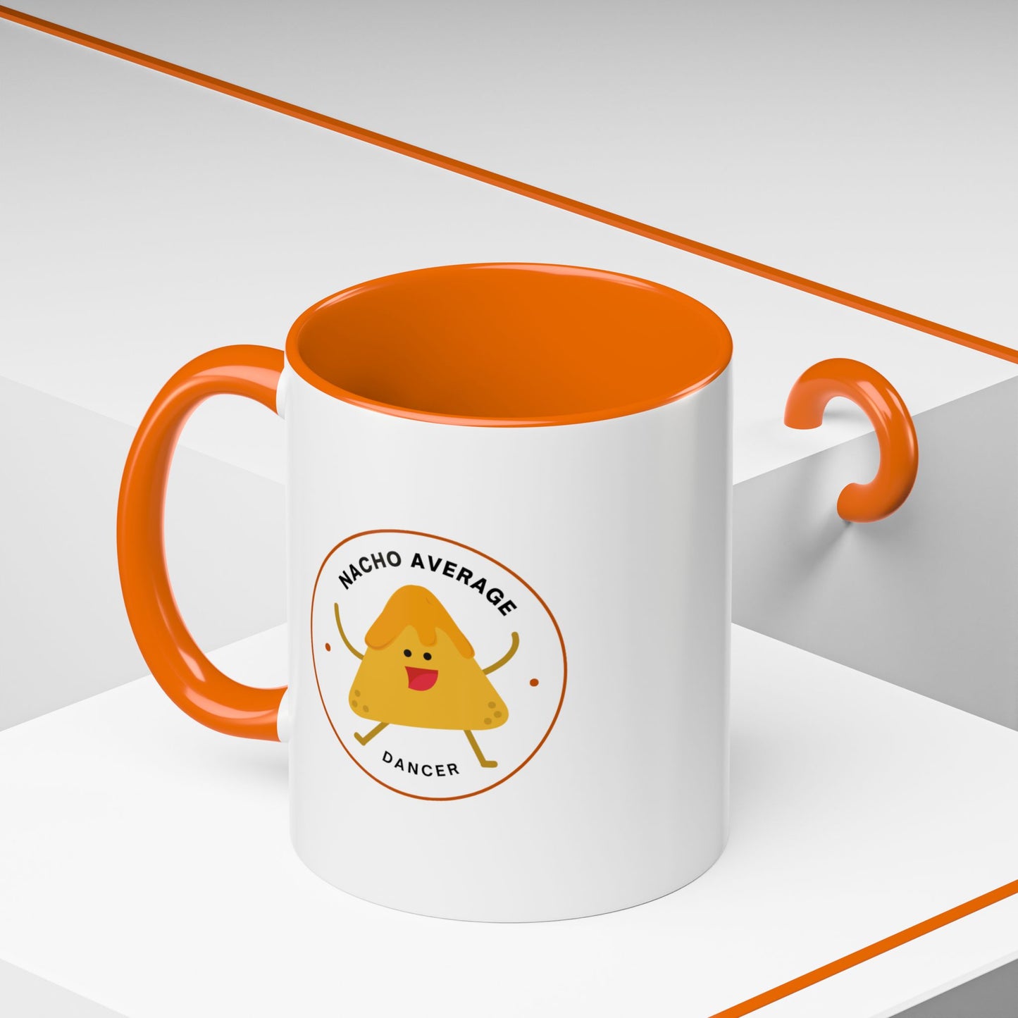 "Nacho Average Dancer" Accent Coffee Mug – Funny Dance Pun Ceramic Mug with Nacho Graphic for Dancers