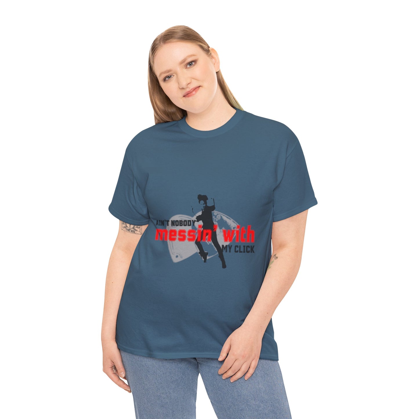 "Ain’t Nobody Messin’ With My Click" Tap Dance Tee – Unisex Heavy Cotton T-Shirt with Taps & Dancer Graphic