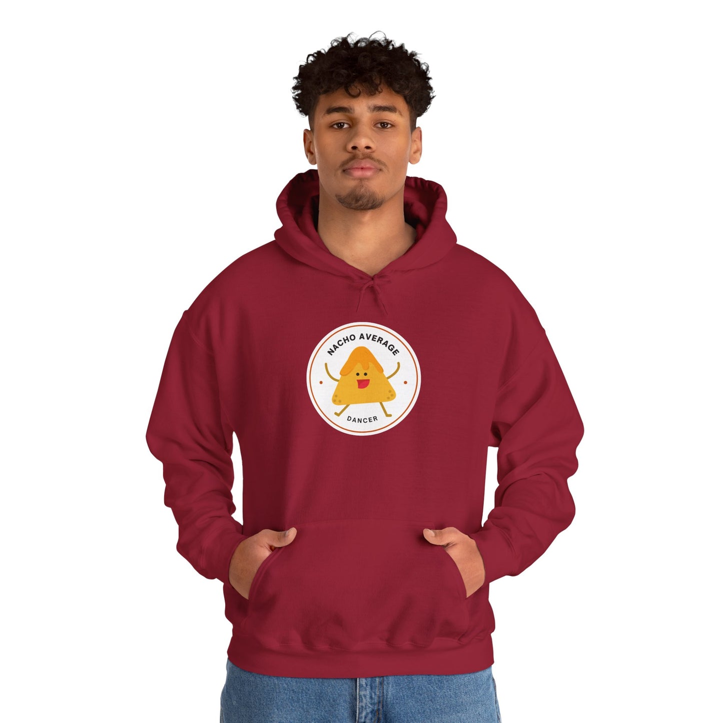 "Nacho Average Dancer" Unisex Hooded Sweatshirt – Funny Dance Pun Hoodie with Cute Nacho Graphic | Cozy Gift for Dancers & Food Lovers