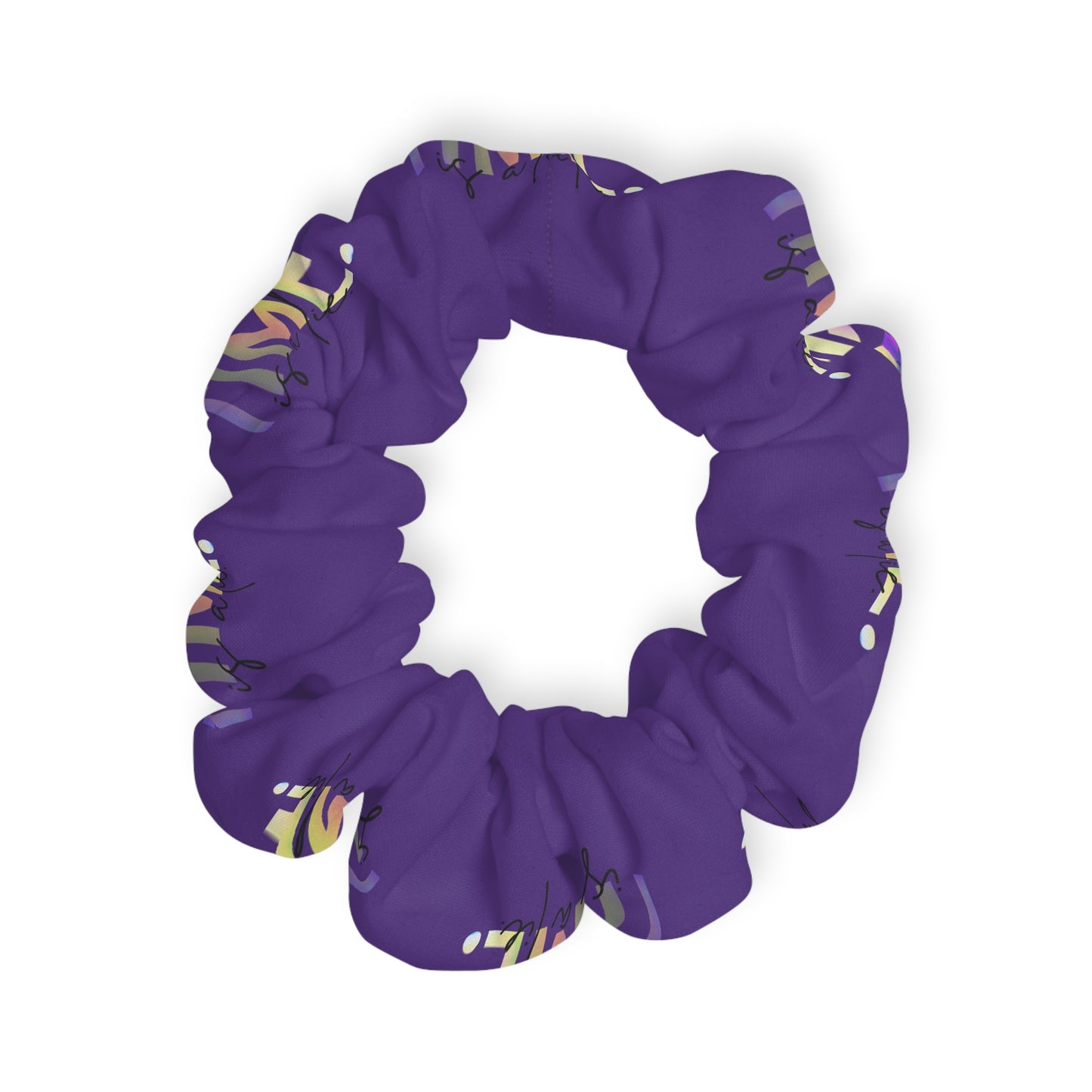 “One More Time Is a Lie” Scrunchie – Funny Dance Rehearsal Hair Accessory with Colorful Text Graphic
