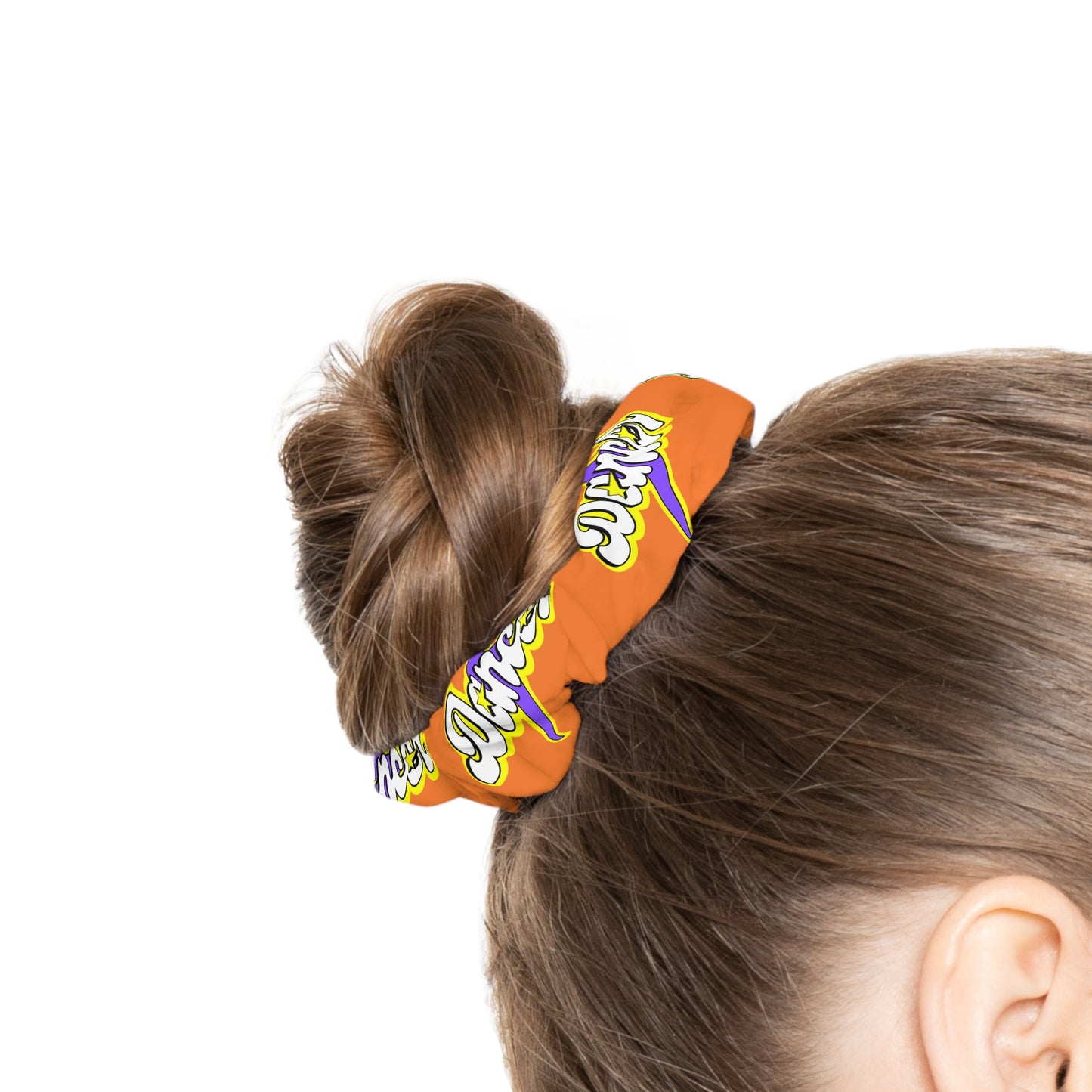 “Dancer” Scrunchie – Superhero-Inspired Dance Hair Accessory with Bold Graphic for Performers