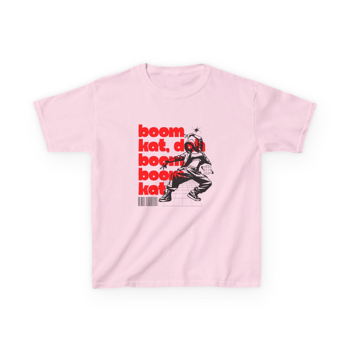 “Boom Kat Youth Short Sleeve Dance T-Shirt – Bold Streetwear-Inspired Graphic Tee for Kids