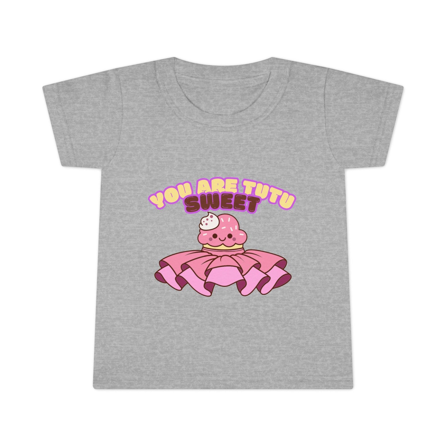 "You Are Tutu Sweet" Toddler Dance T-Shirt – Kawaii Cupcake in Tutu Graphic Short Sleeve Tee for Kids