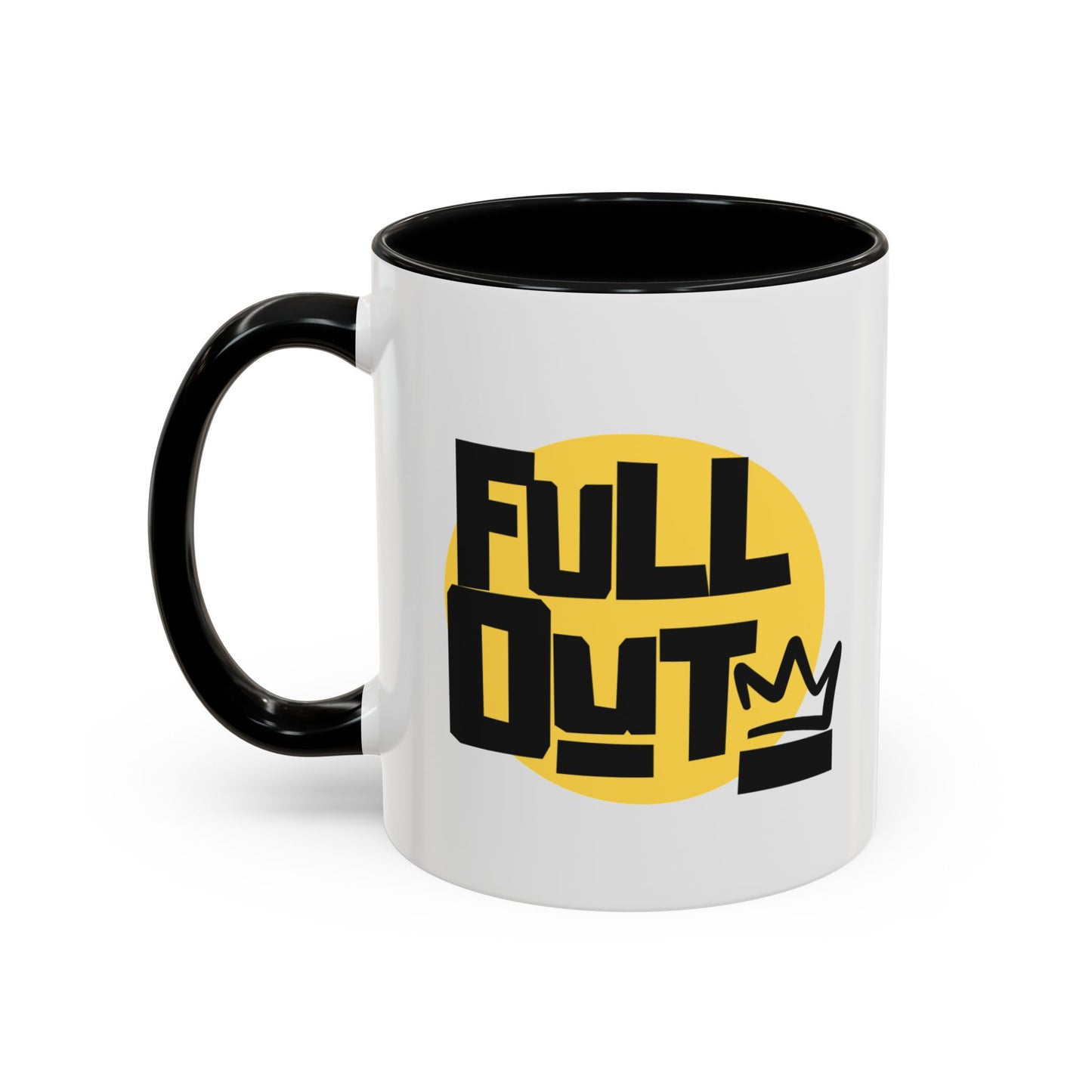 "Full Out" Accent Coffee Mug – Streetwear Dance Mug with Crown Graphic for Dancers