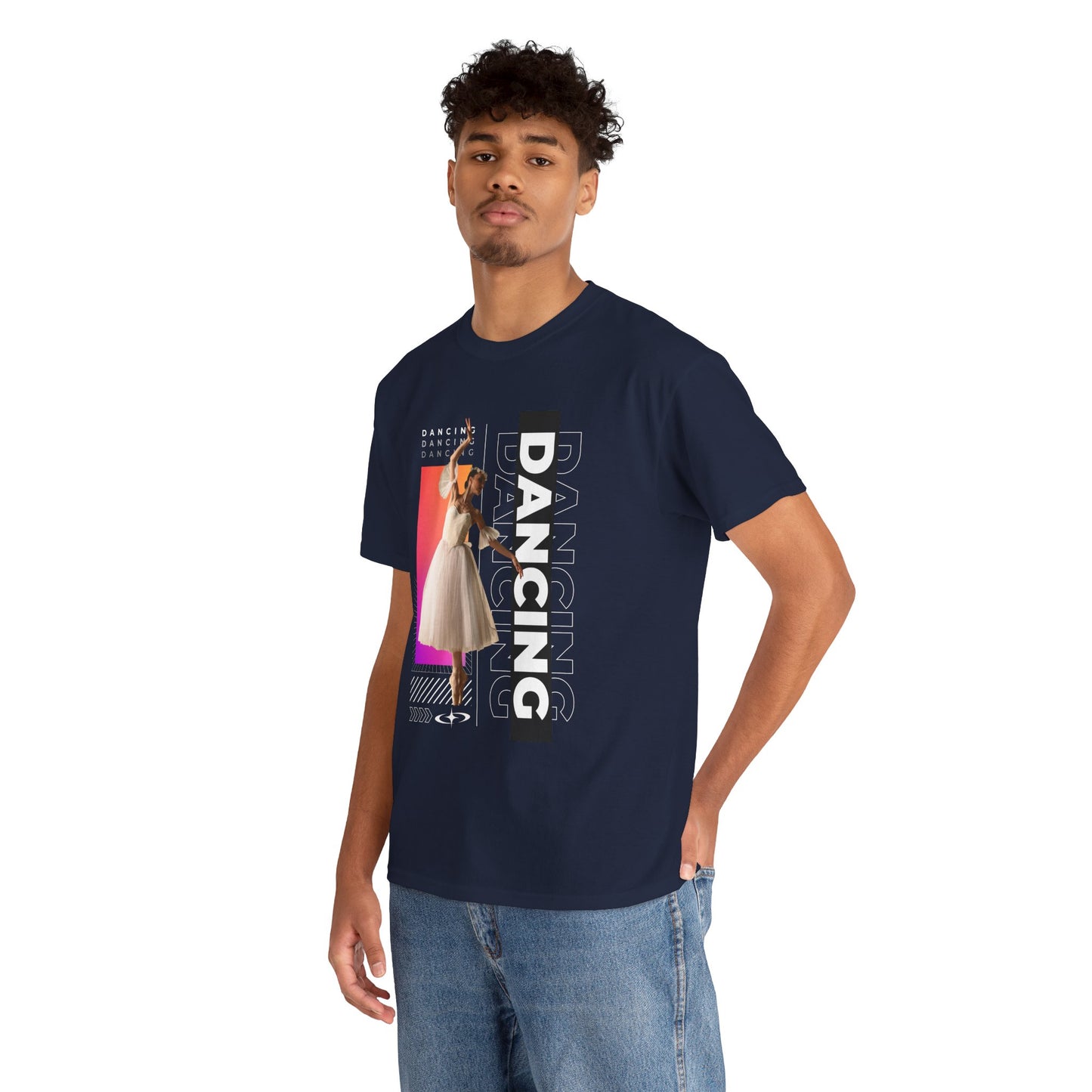 “Dancing” Streetwear-Inspired Female Dancer Unisex Heavy Cotton Tee – Urban Dance Graphic T-Shirt for Performers and Dance Lovers