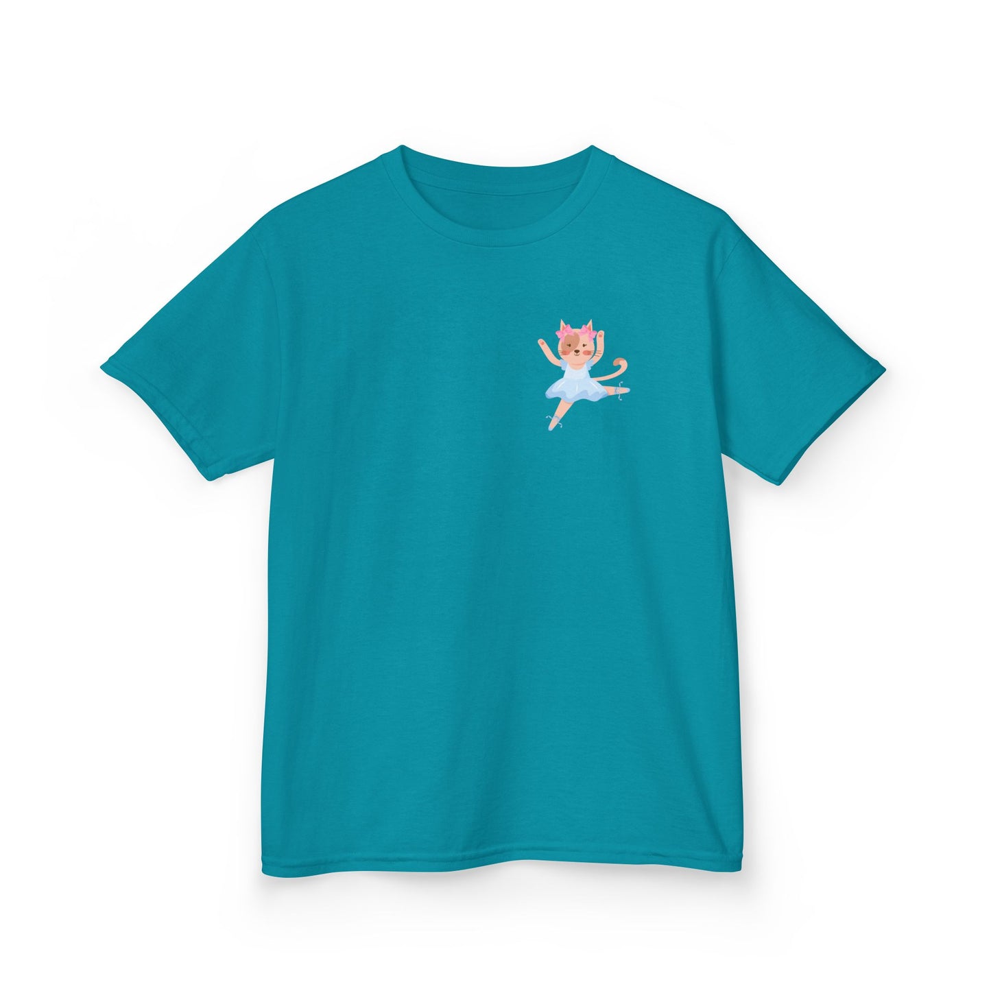 "Every Meow & Then I Dance" – Youth Short Sleeve Tee with Cute Dancing Cat Graphic | Kids’ Dance & Cat Lover T-Shirt