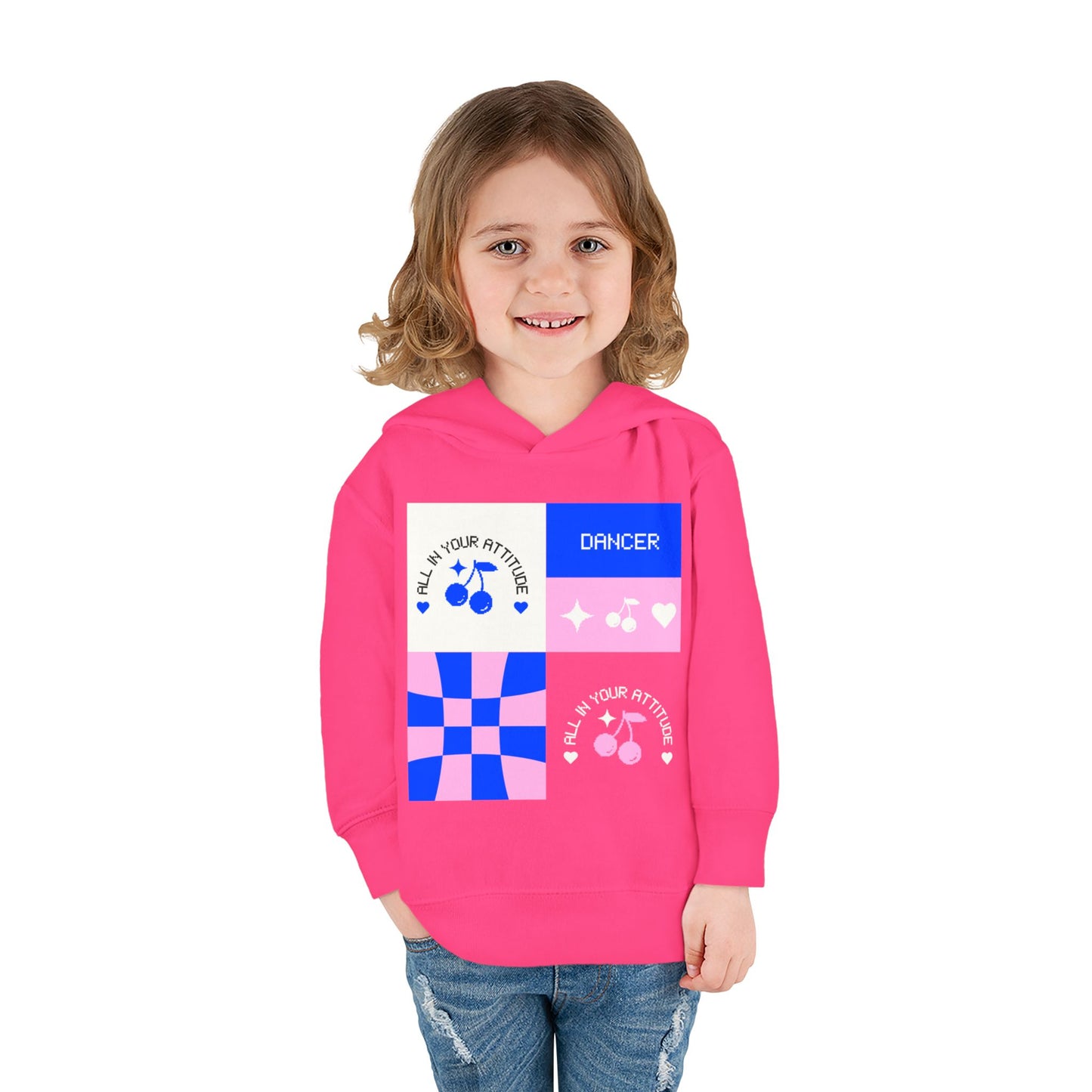 "Dancer – All in Your Attitude" Toddler Pullover Hoodie – Retro Dance Graphic Fleece Sweatshirt for Kids