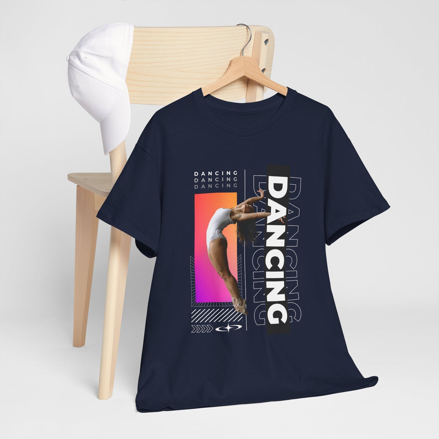 “Dancing” Streetwear-Inspired Female Dancer Unisex Heavy Cotton Tee – Urban Dance Graphic T-Shirt for Performers and Dance Lovers