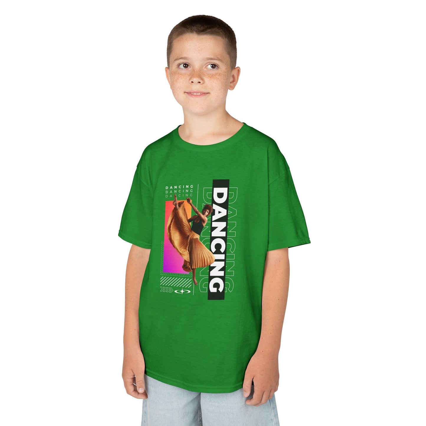 "Dancing" Youth Short Sleeve T-Shirt – Streetwear-Inspired Female Dancer Graphic – Stylish Dance Apparel for Kids