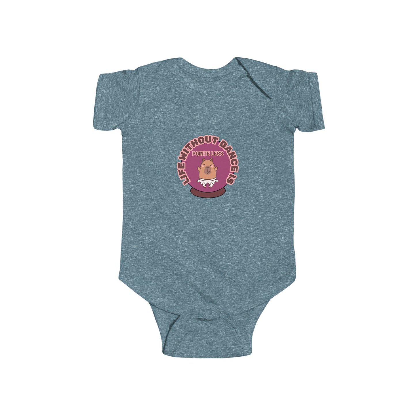 "Life Without Dance is Pointeless" Infant Short Sleeve Bodysuit – Retro Dance Graphic Baby Outfit for Ballet-Loving Families