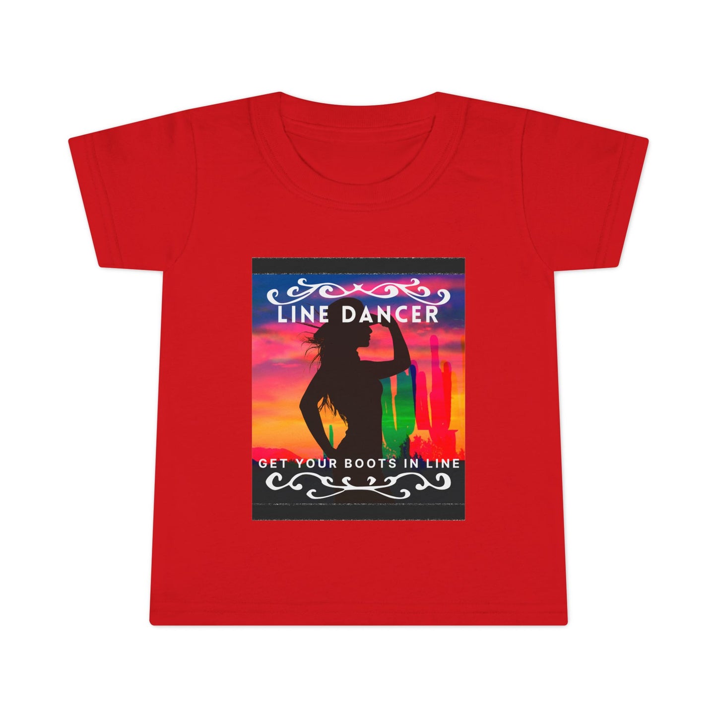 "Line Dancer – Get Your Boots in Line" Toddler Dance T-Shirt – Western-Inspired Short Sleeve Tee for Kids