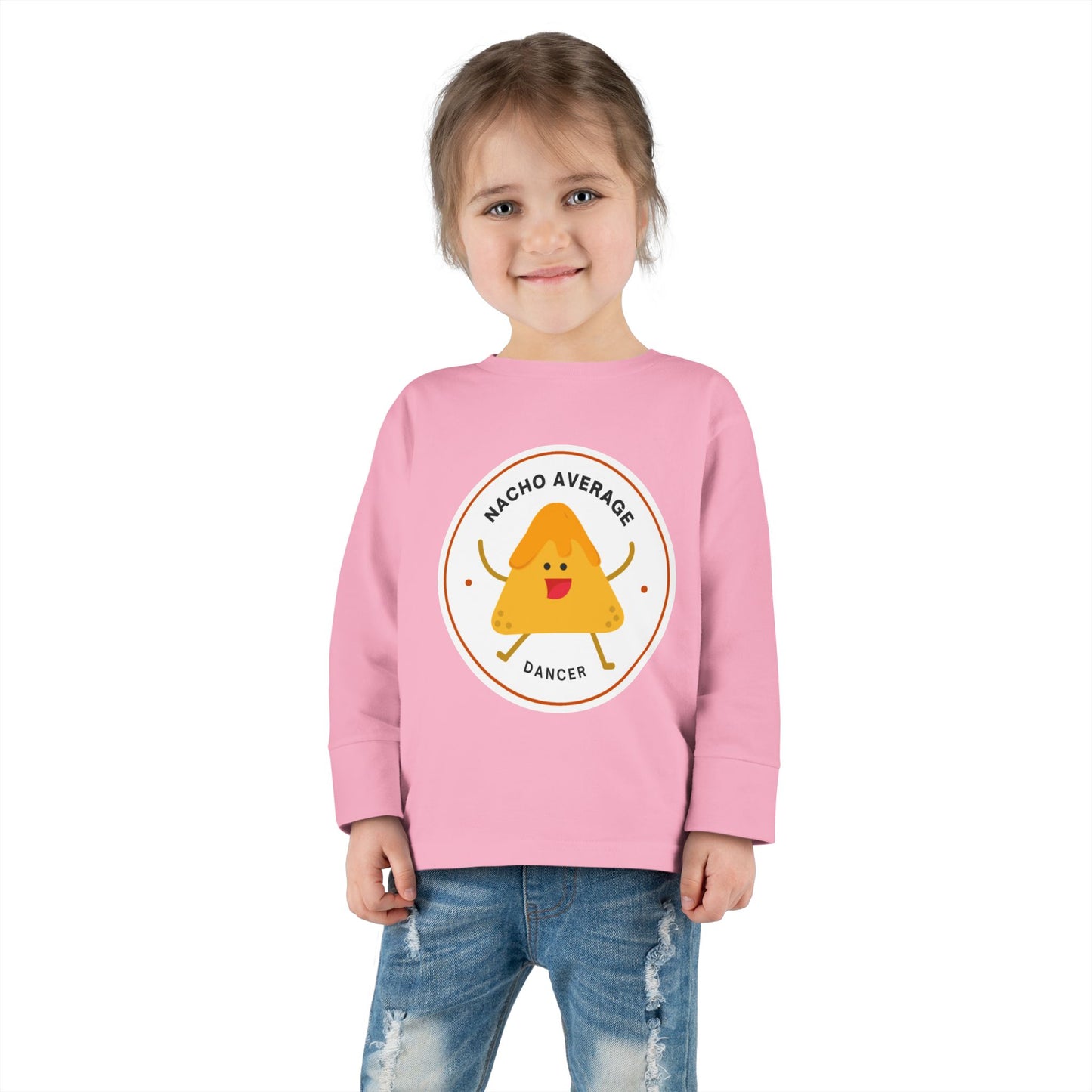 "Nacho Average Dancer" Toddler Dance T-Shirt – Cute Nacho Graphic Long Sleeve Tee for Kids