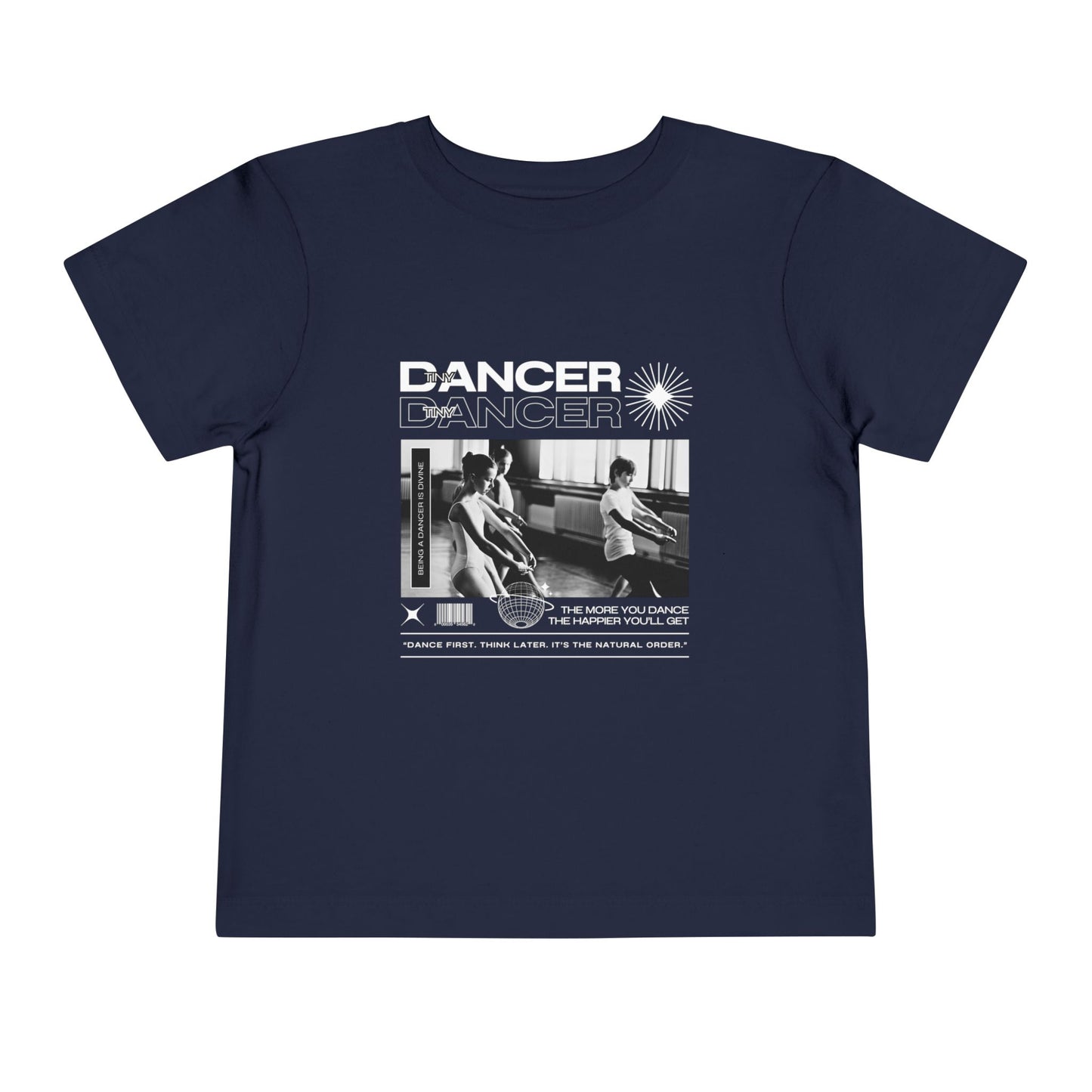 “Tiny Dancer" Toddler Short Sleeve T-Shirt – Streetwear-Inspired Ballet Class Graphic Tee for Kids