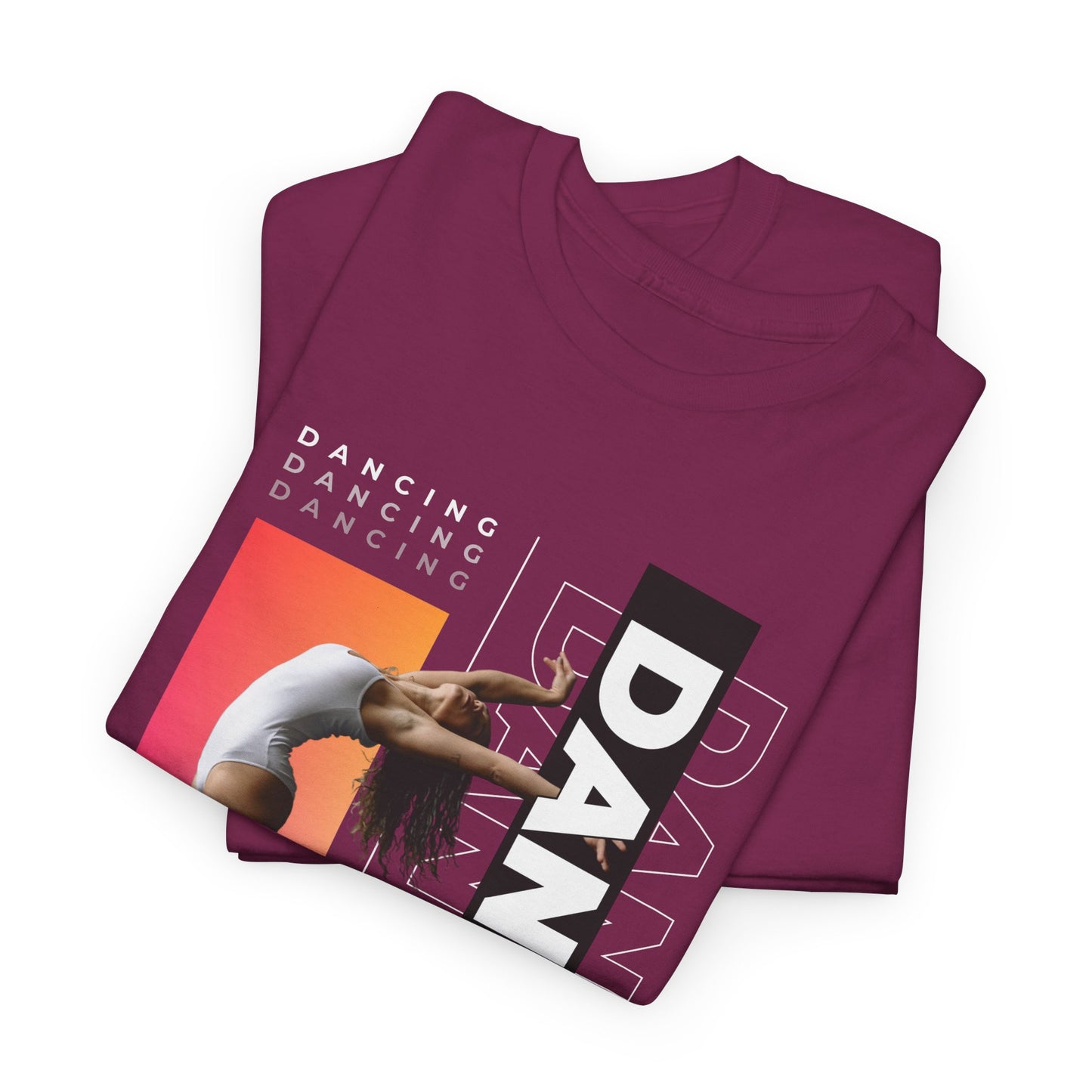 “Dancing” Streetwear-Inspired Female Dancer Unisex Heavy Cotton Tee – Urban Dance Graphic T-Shirt for Performers and Dance Lovers