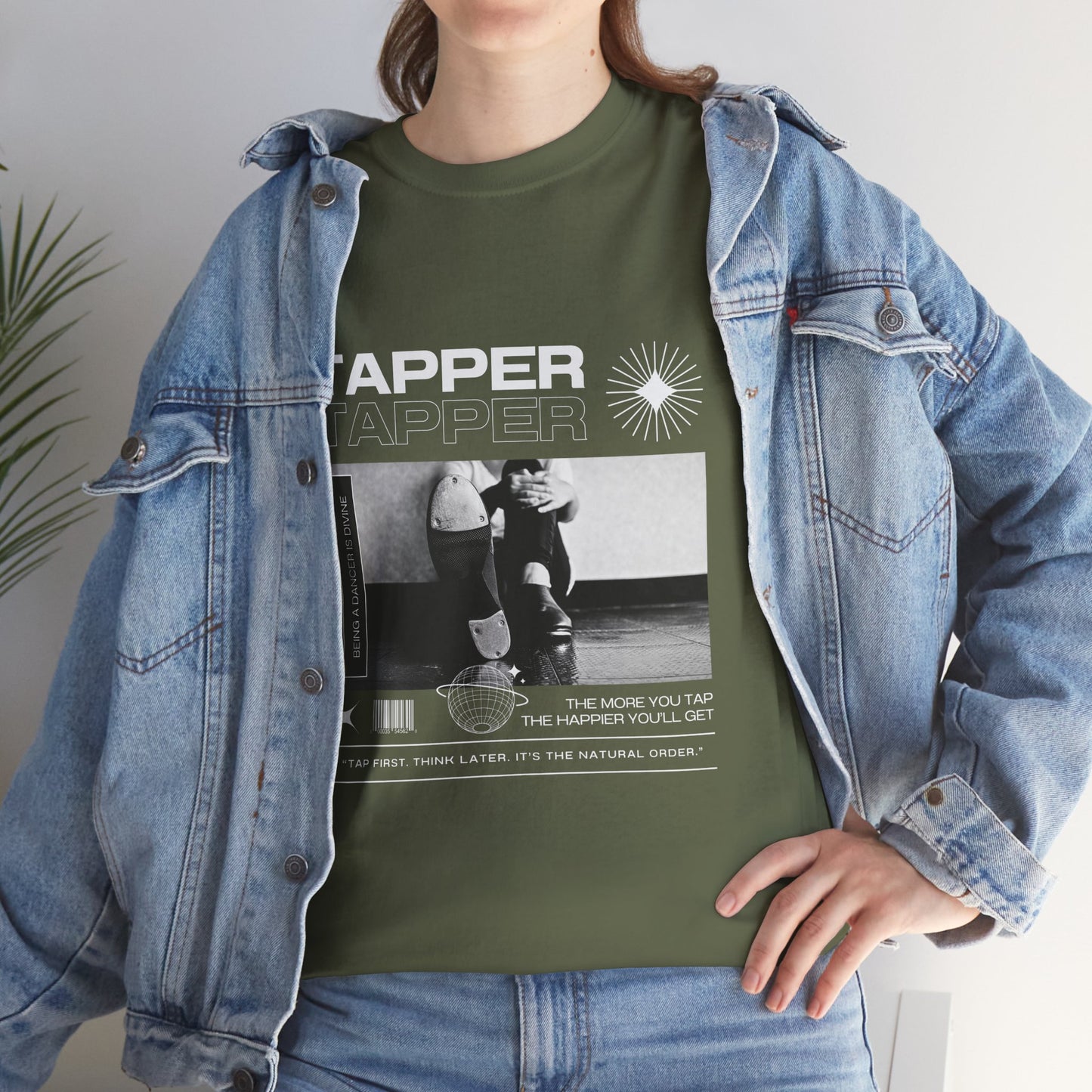 “Tapper” Tap Dance Unisex Heavy Cotton Tee – Streetwear-Inspired Tap Shoes Graphic T-Shirt for Dancers