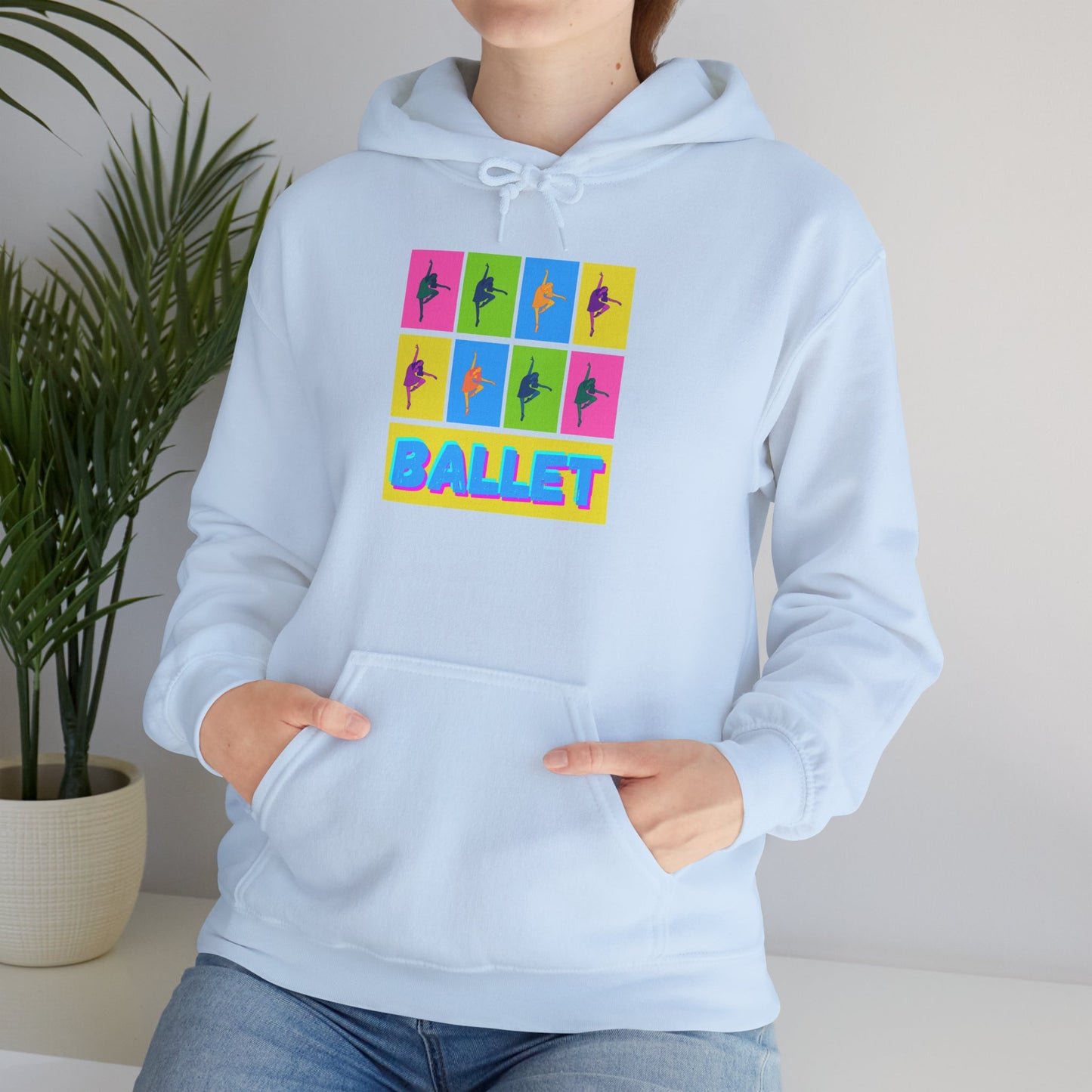 “Ballet” Pop Art Inspired Design with Ballet Dancer Graphics | Streetwear Ballet Hoodie for Dance Lovers - Unisex Heavy Blend™ Hooded Sweatshirt