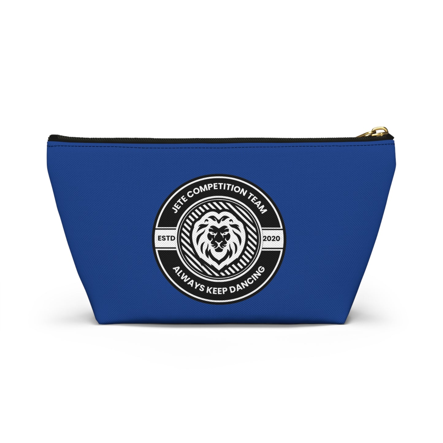 "Jeté Competition Team Always Keep Dancing" Makeup Bag – Collegiate-Inspired Dance Graphic – Team Dance Zipper Pouch for Cosmetics, Accessories & Recital Gifts