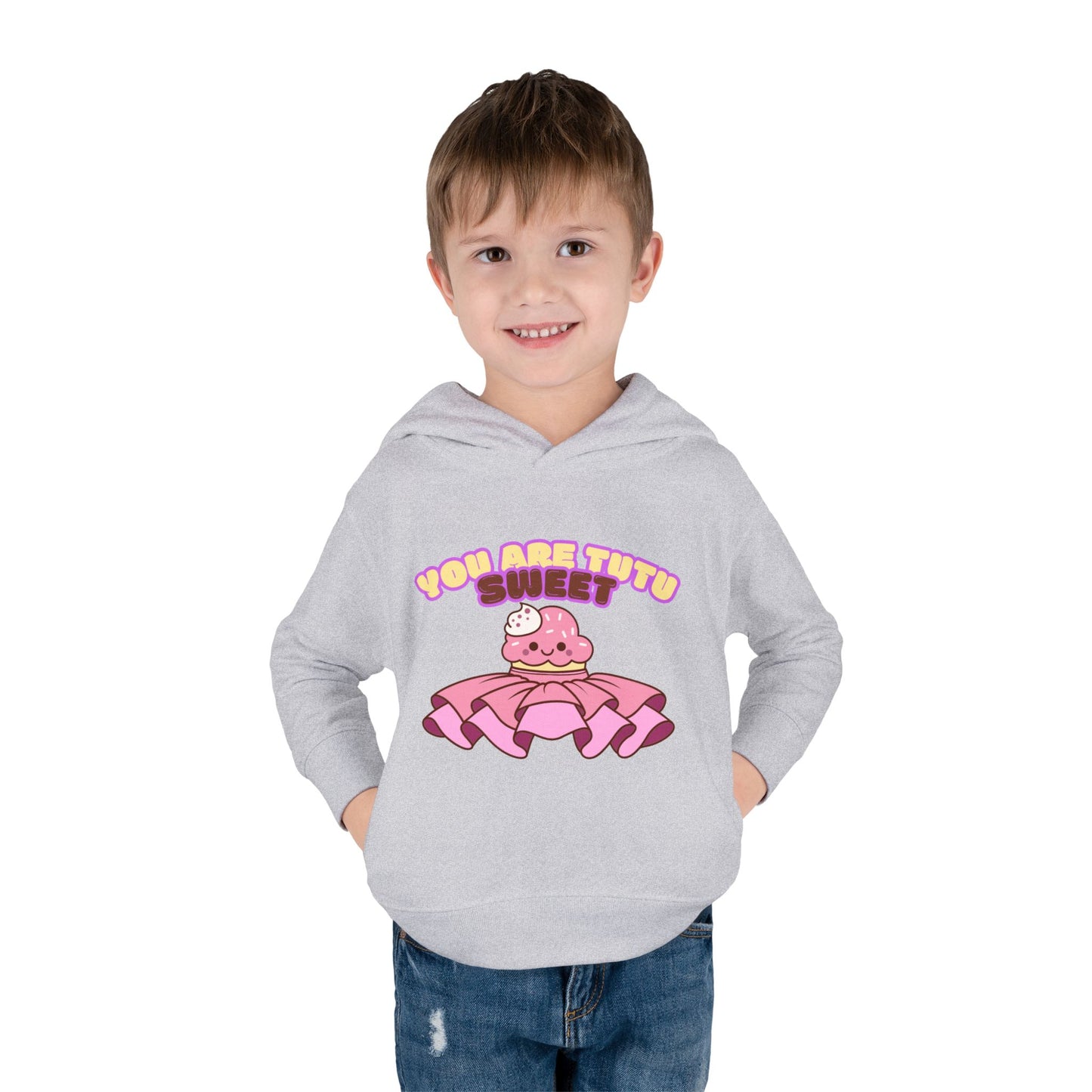"You Are Tutu Sweet" Toddler Pullover Hoodie – Kawaii Cupcake in Tutu Dance Graphic Fleece Sweatshirt for Kids