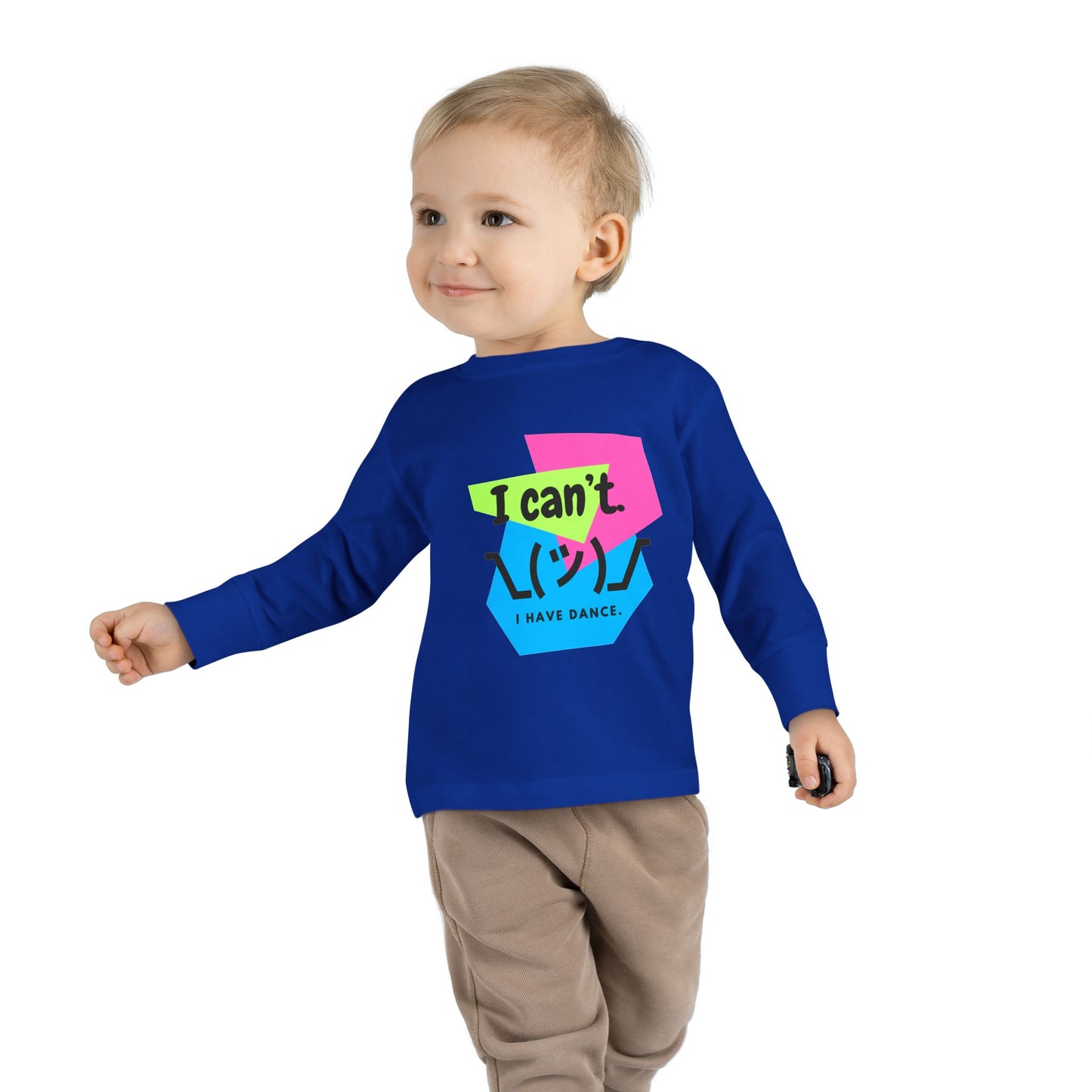 "I Can’t. I Have Dance." Toddler Long Sleeve Dance T-Shirt – 80s Retro Emoji Graphic Shirt for Kids