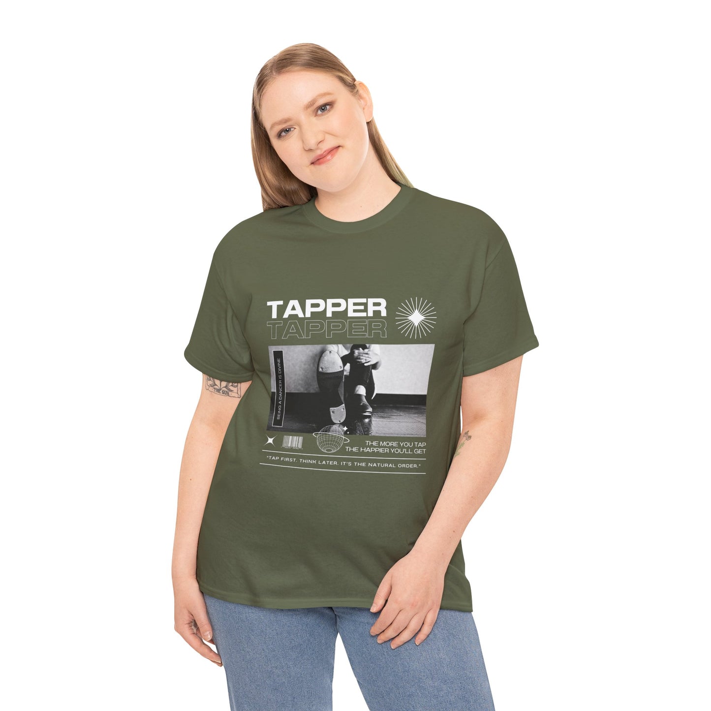 “Tapper” Tap Dance Unisex Heavy Cotton Tee – Streetwear-Inspired Tap Shoes Graphic T-Shirt for Dancers