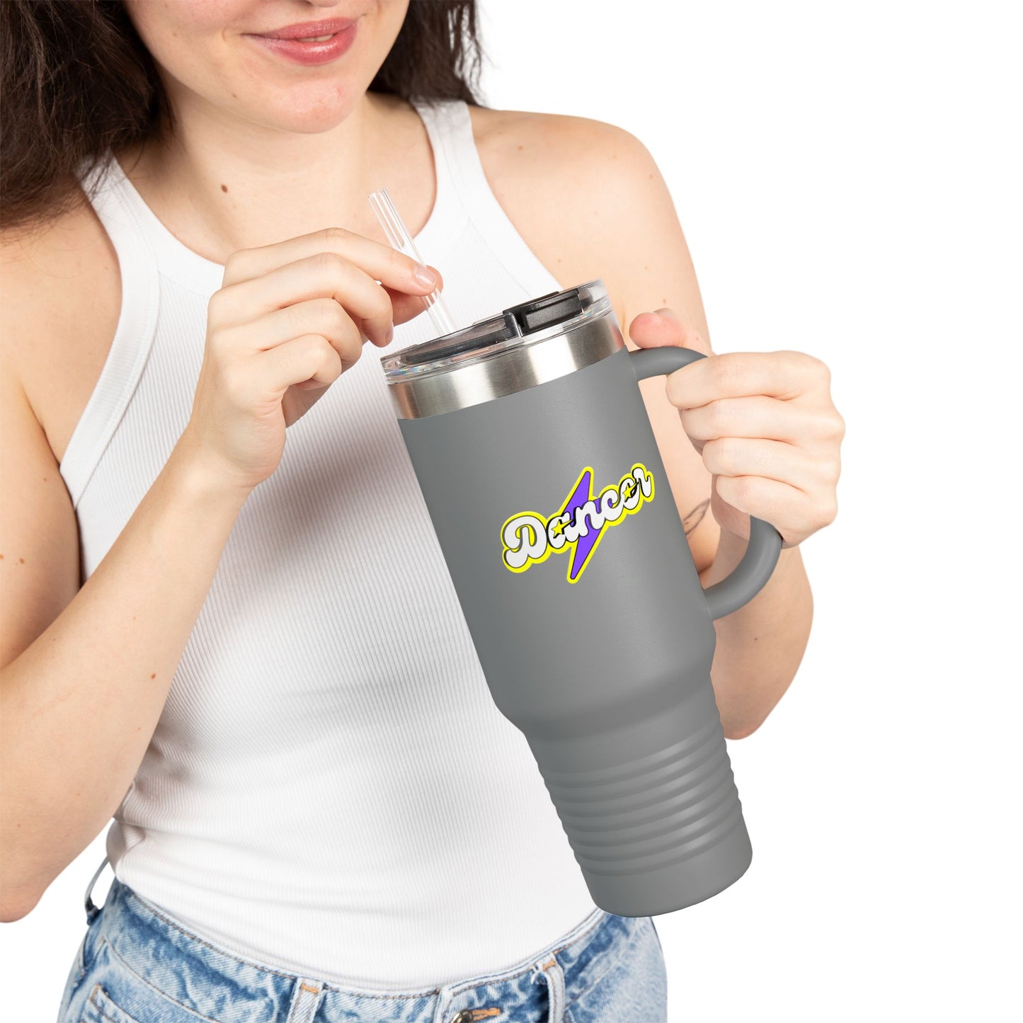 "Dancer" Superhero 40oz Insulated Travel Mug – Bold Stainless Steel Tumbler for Dance Lovers