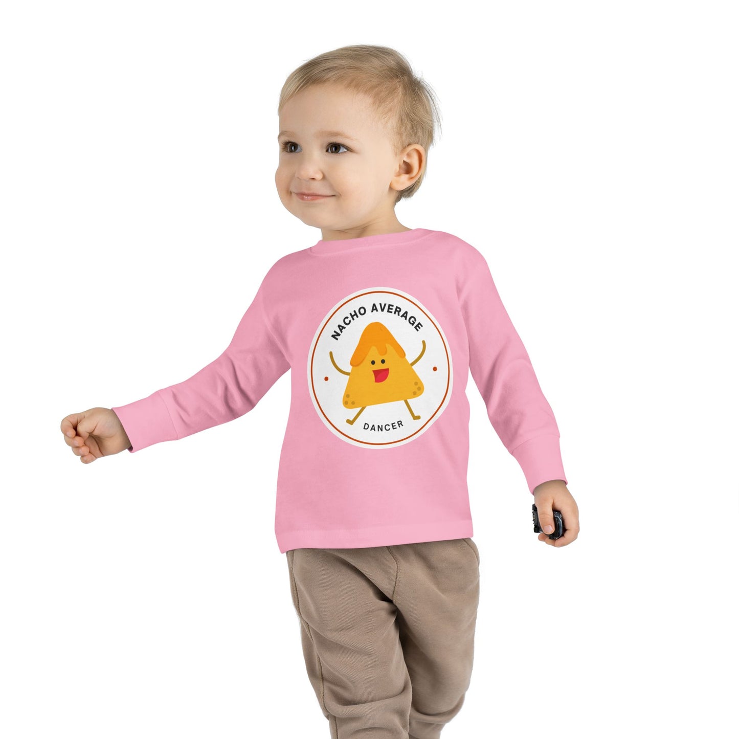 "Nacho Average Dancer" Toddler Dance T-Shirt – Cute Nacho Graphic Long Sleeve Tee for Kids