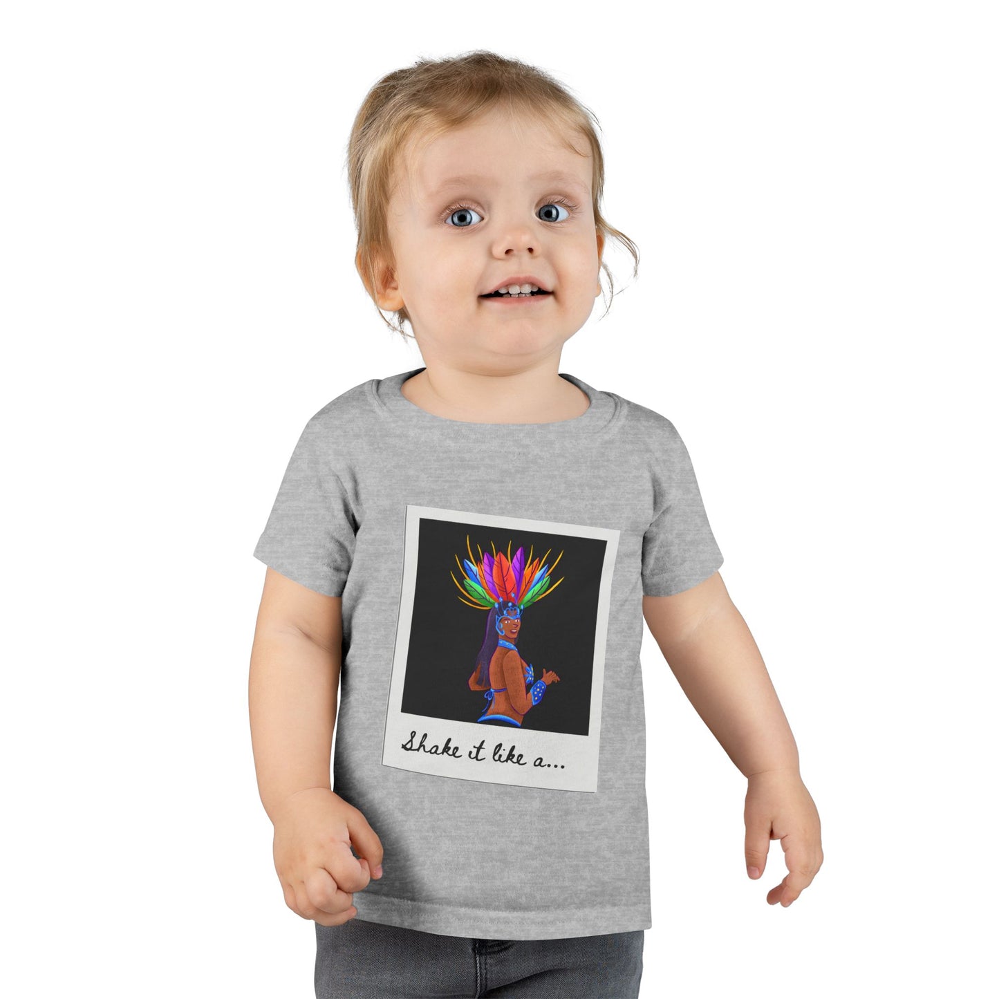 "Shake It Like a..." Toddler Dance T-Shirt – Carnival-Inspired Samba Dancer Graphic Short Sleeve Tee for Kids